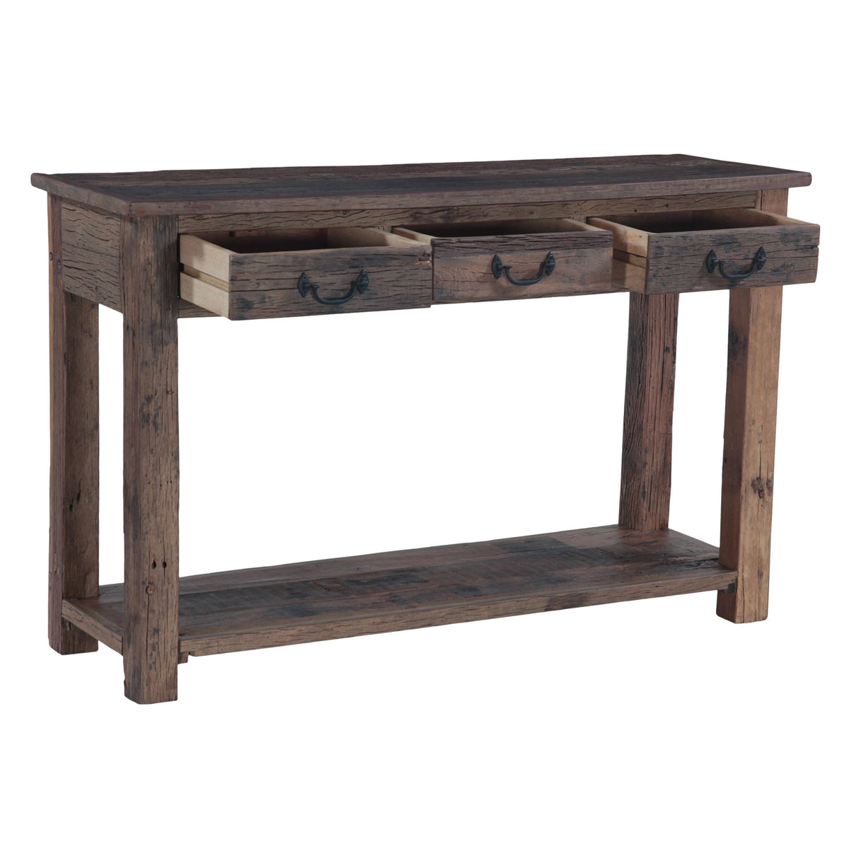 Hacienda 50" Console Table with Three Drawers in Reclaimed Wood - image 4