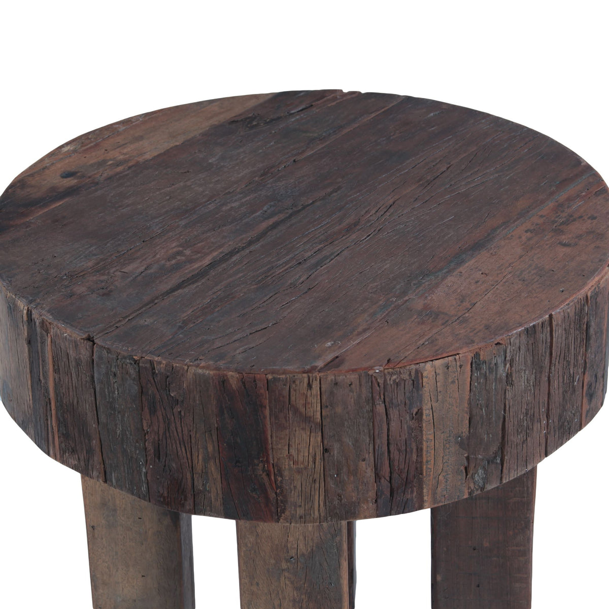 Hacienda 24" Round Side Table in Reclaimed Hardwood - image 3