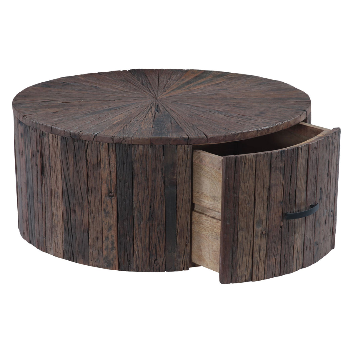Harbor 32" Coffee Table with Storage Drawer in Reclaimed Hardwood - image 3