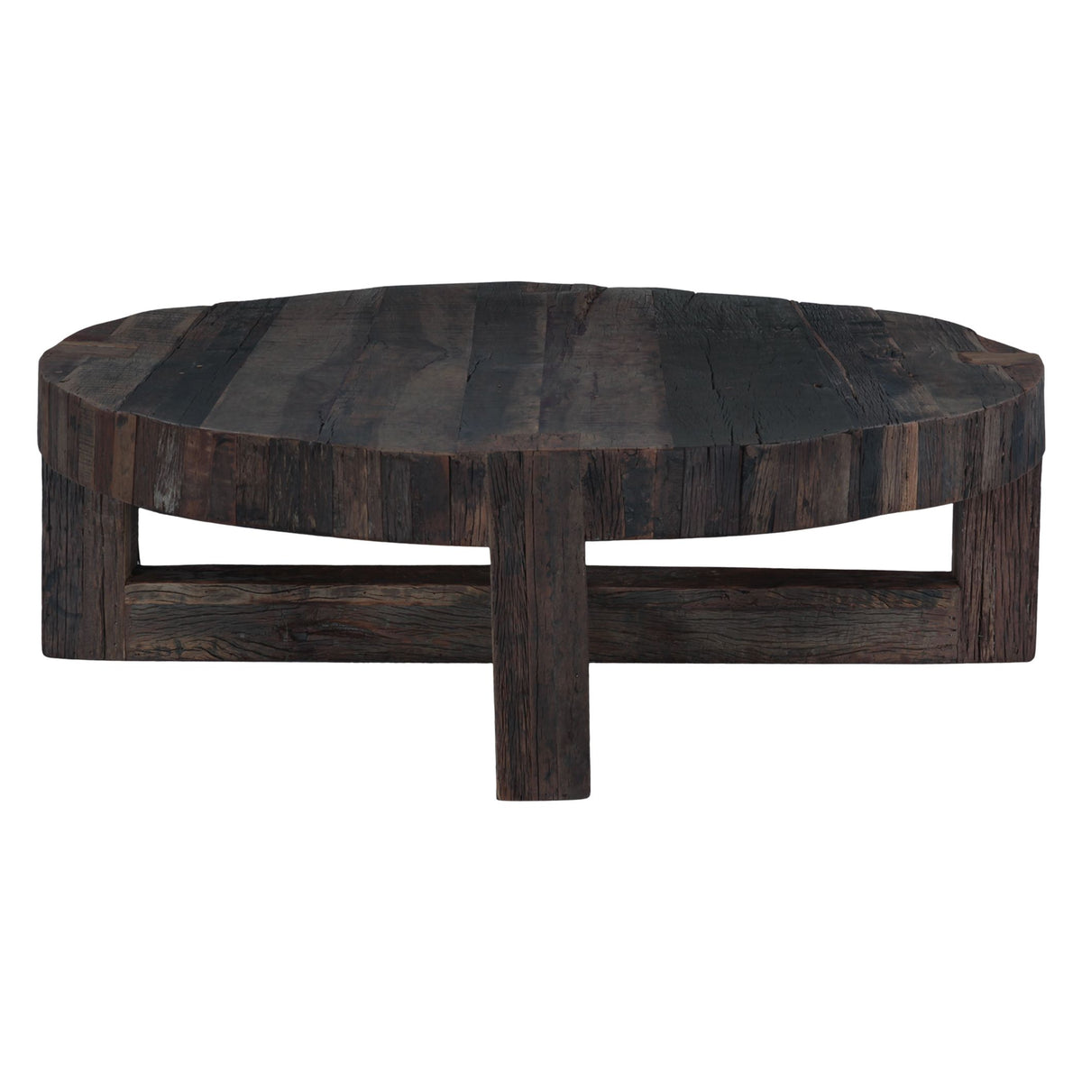 Harbor 58" Coffee Table with Cross Base in Reclaimed Hardwood - image 4
