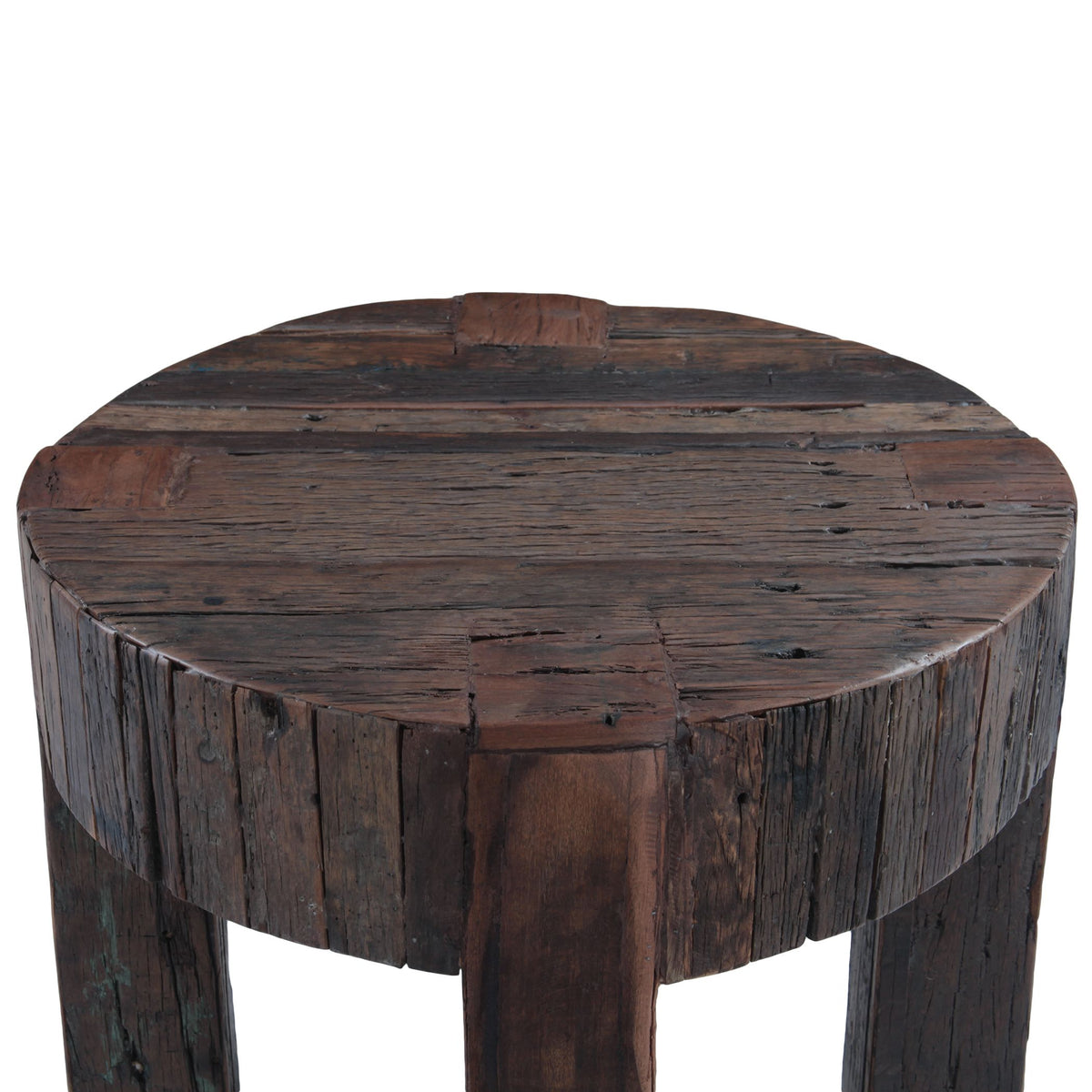 Harbor 24" Side Table with Cross Base in Reclaimed Wood - image 3