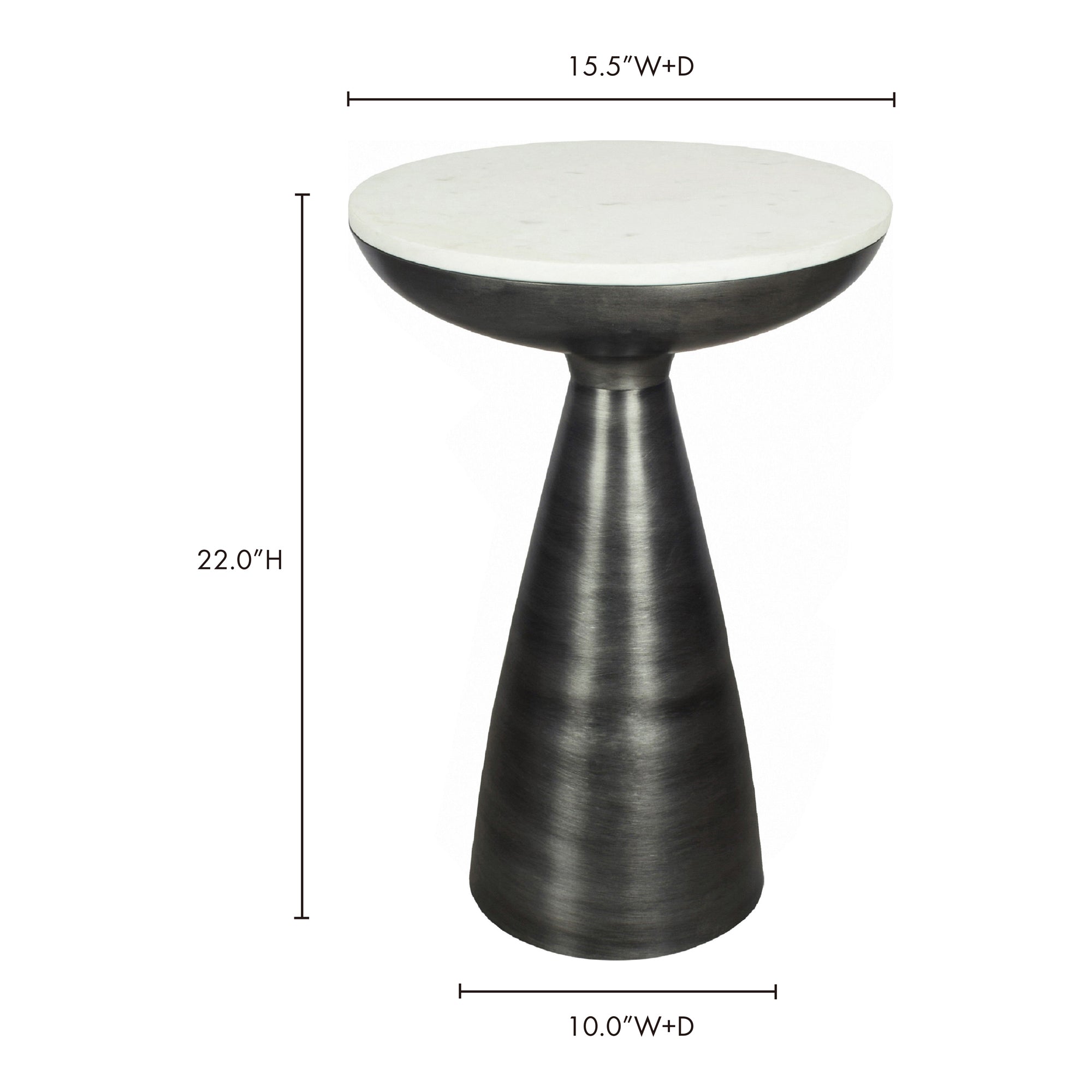 Font Side Table White Marble by Moe's Home Collection - view 5