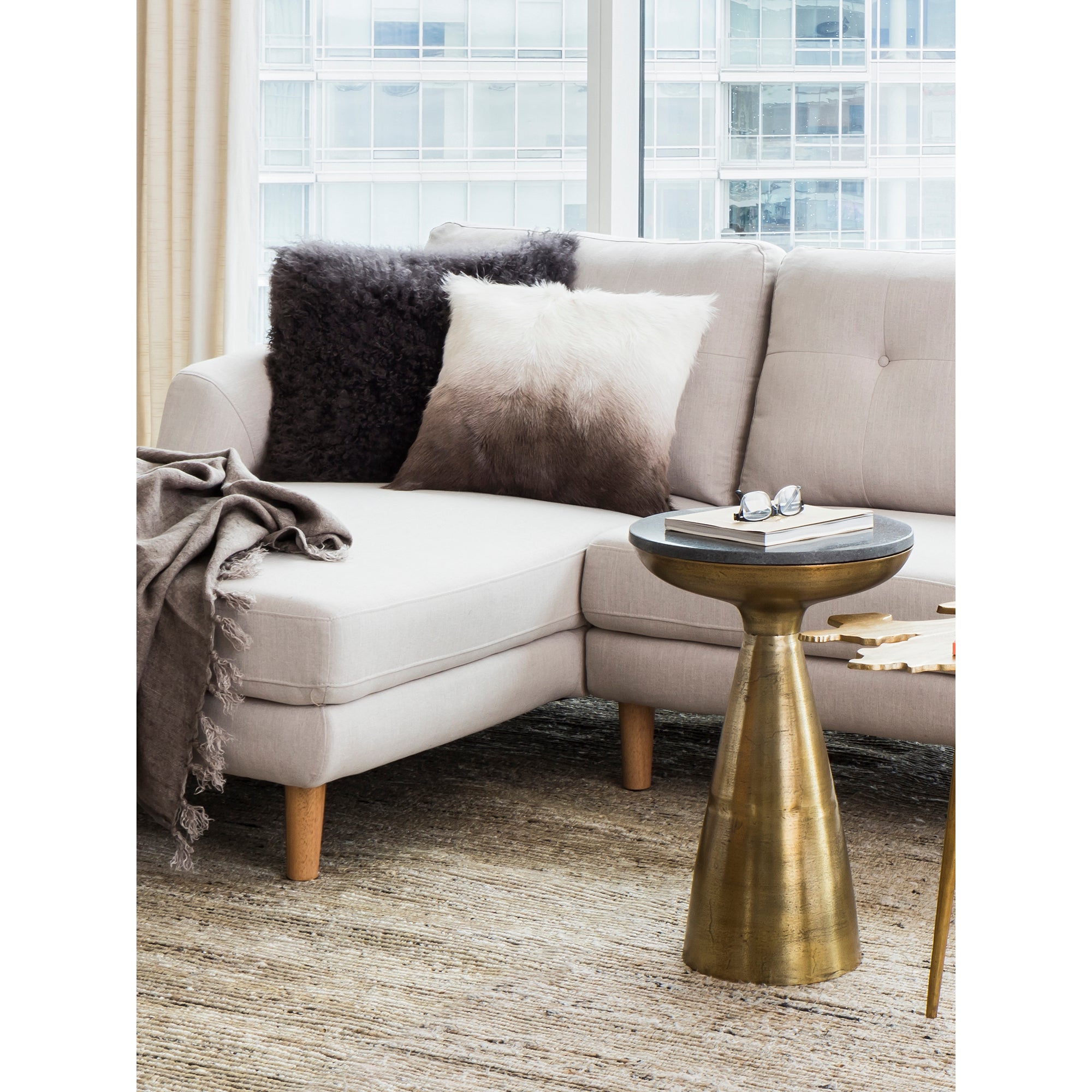 Font Side Table Brass by Moe's Home Collection - view 2