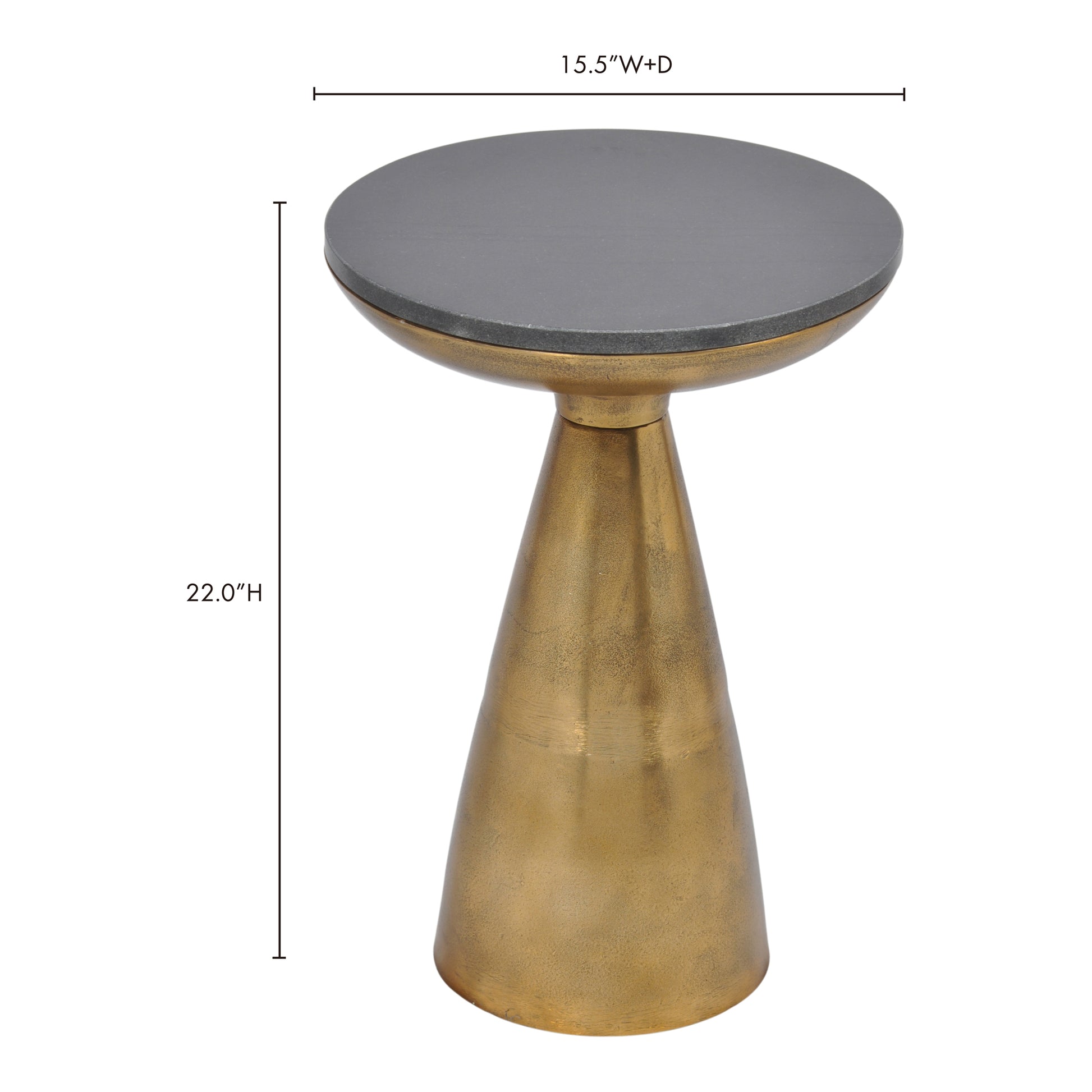 Font Side Table Brass by Moe's Home Collection - view 7