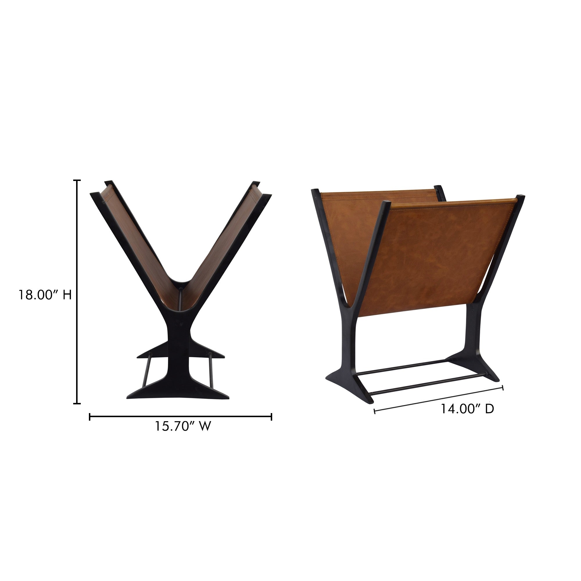 Ziff Magazine Holder Light Brown by Moe's Home Collection - view 6