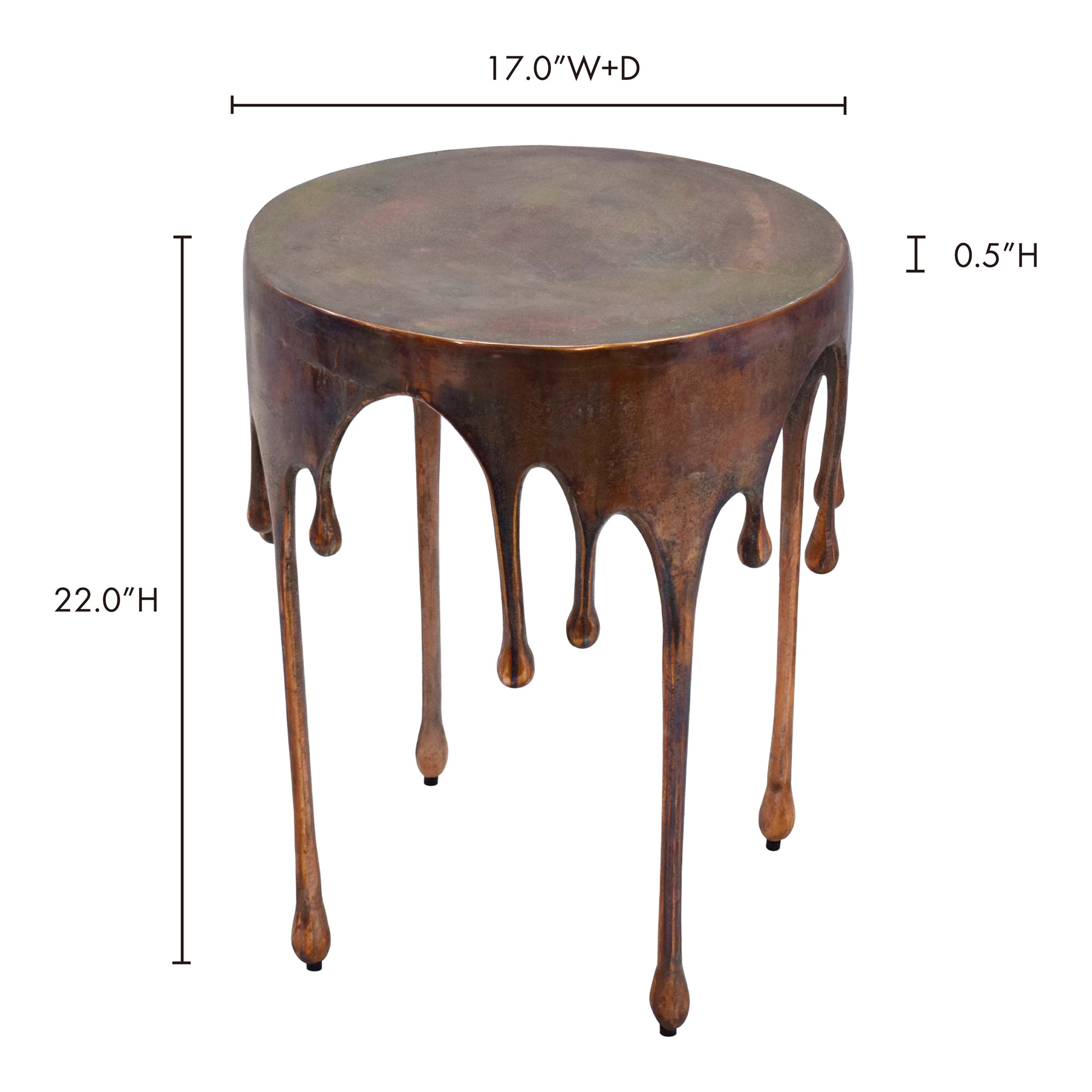 Copperworks Accent Table Antique Copper by Moe's Home Collection - view 5
