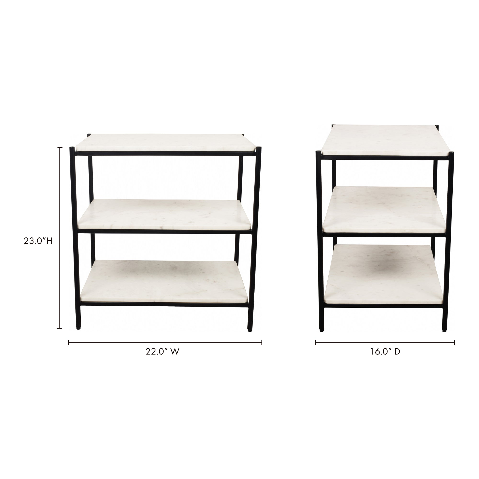 Trine Nightstand White Marble by Moe's Home Collection - view 6