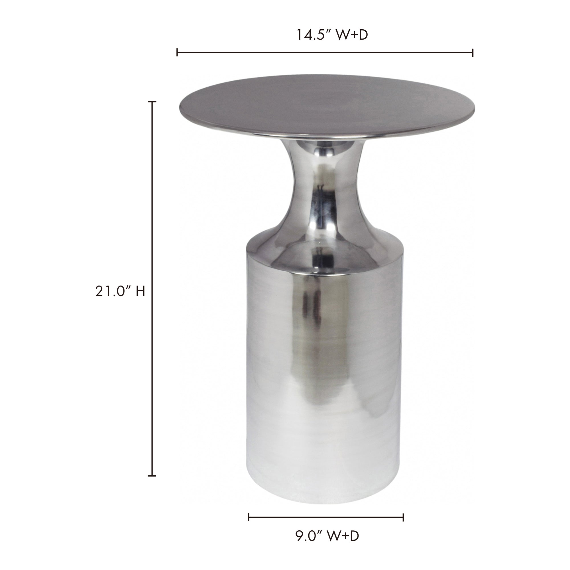 Rassa Accent Table Polished Silver by Moe's Home Collection - view 6