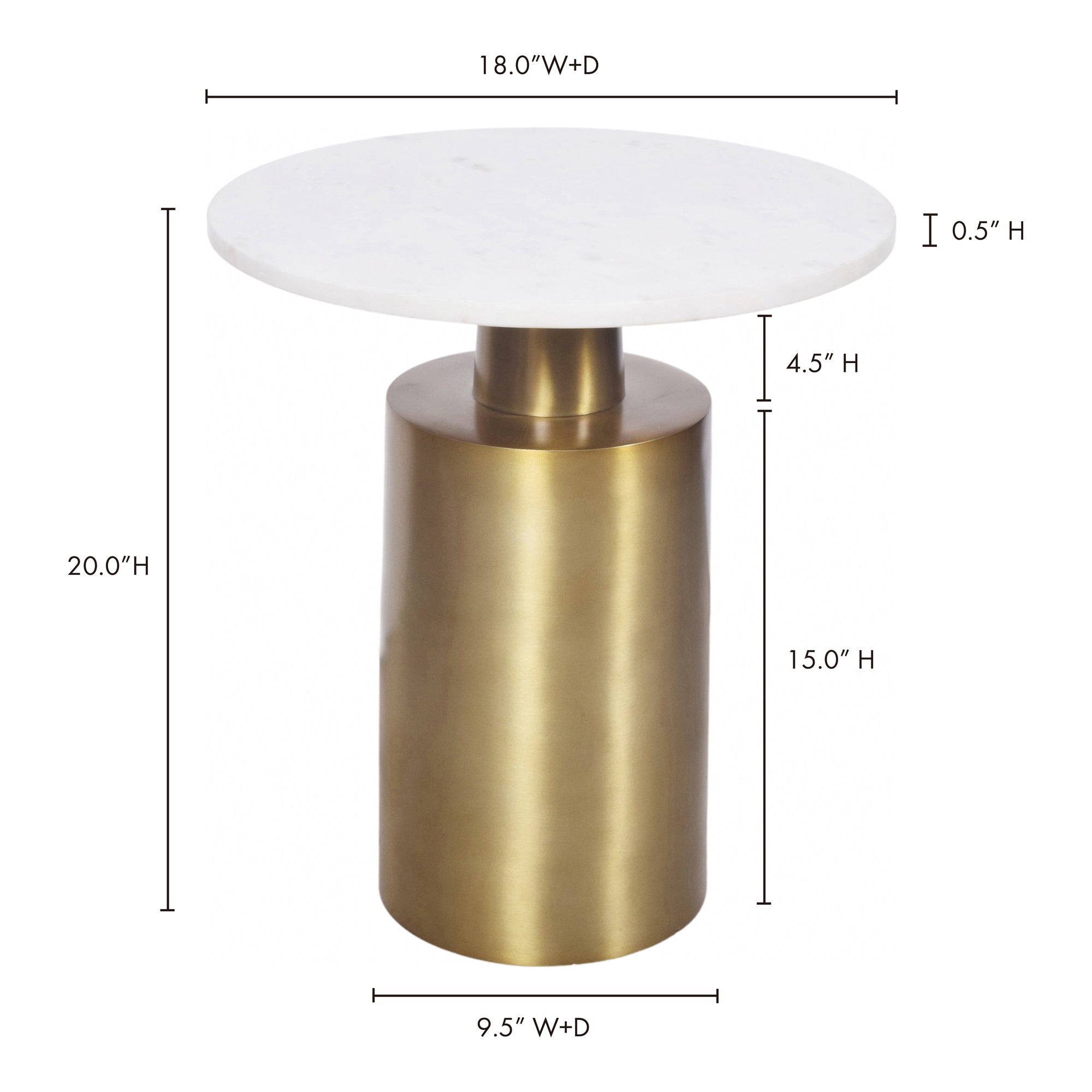 France Accent Table Gold by Moe's Home Collection - view 6
