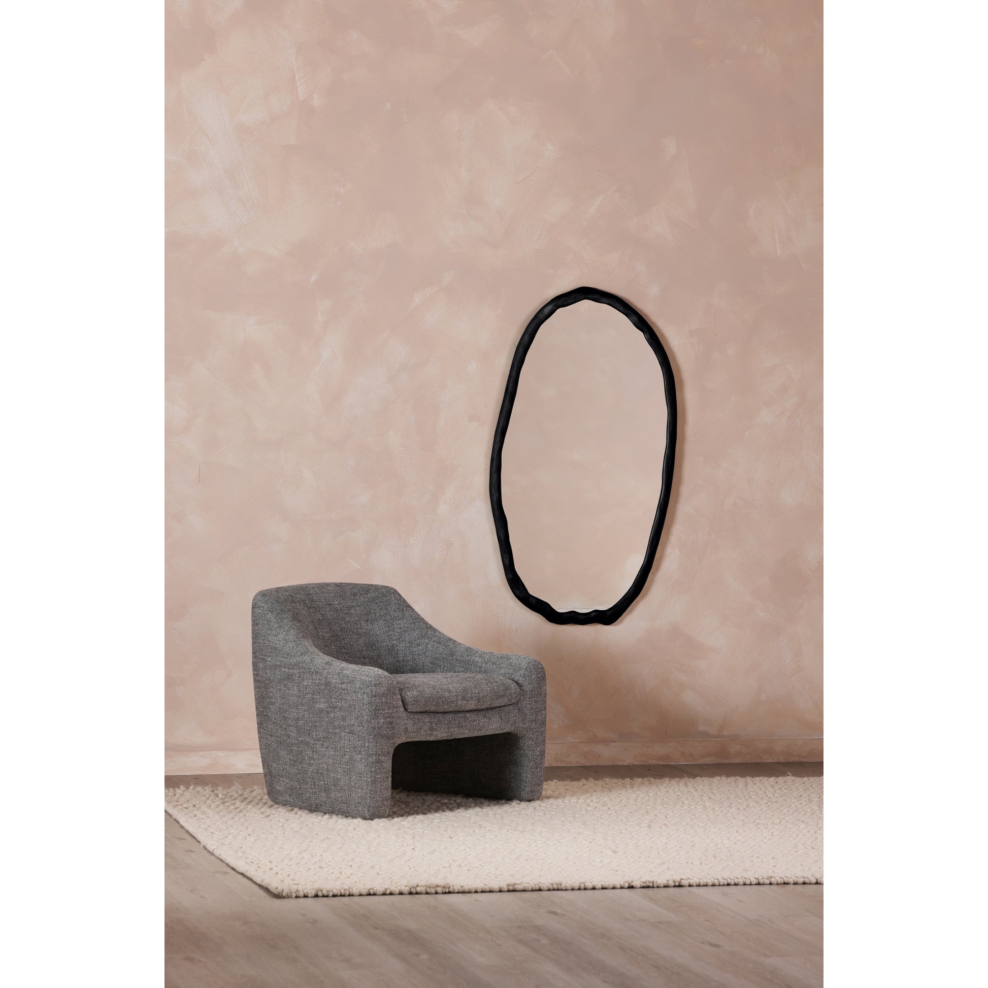 Foundry Oval Mirror Black by Moe's Home Collection - view 4