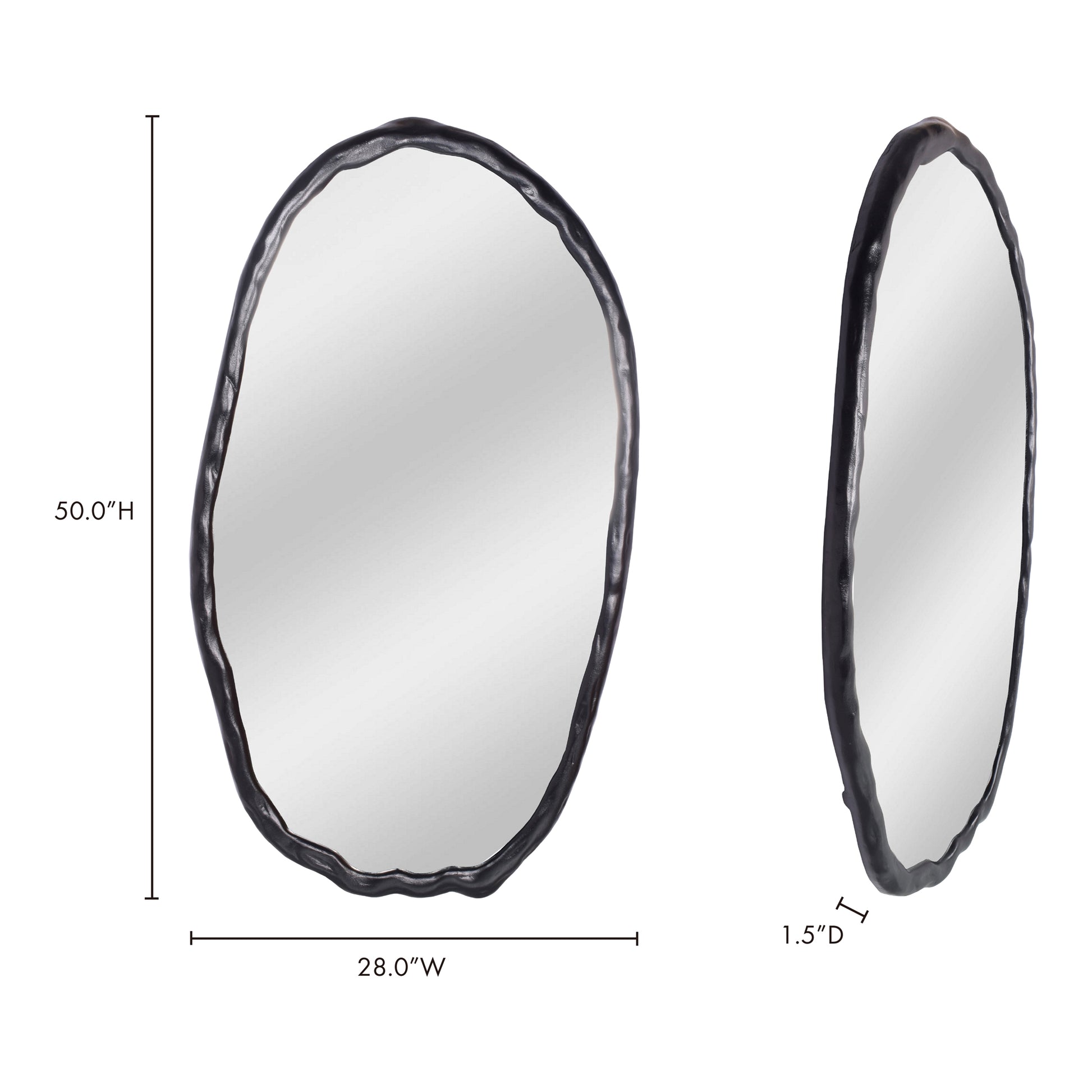 Foundry Oval Mirror Black by Moe's Home Collection - view 5