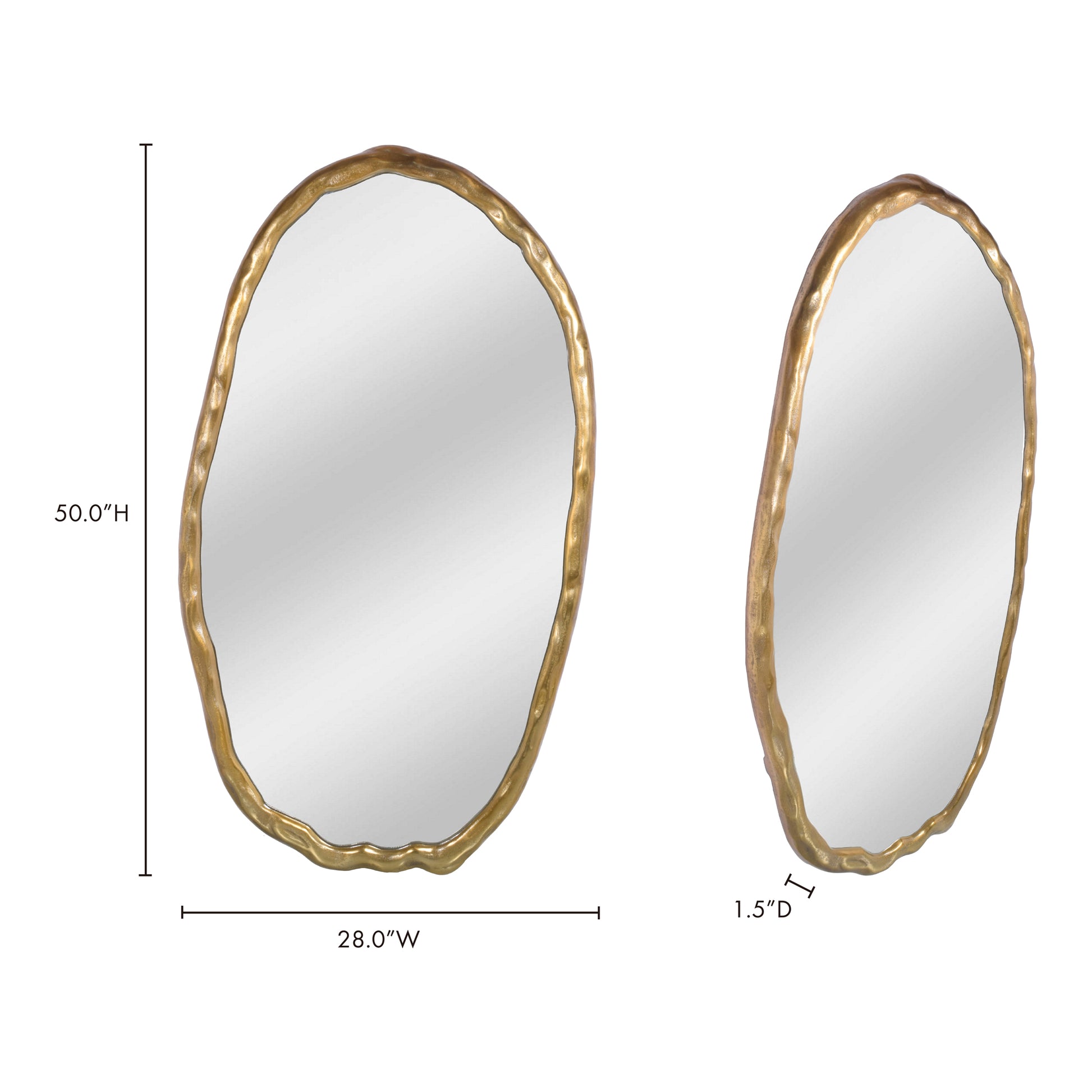 Foundry Oval Mirror Gold by Moe's Home Collection - view 5