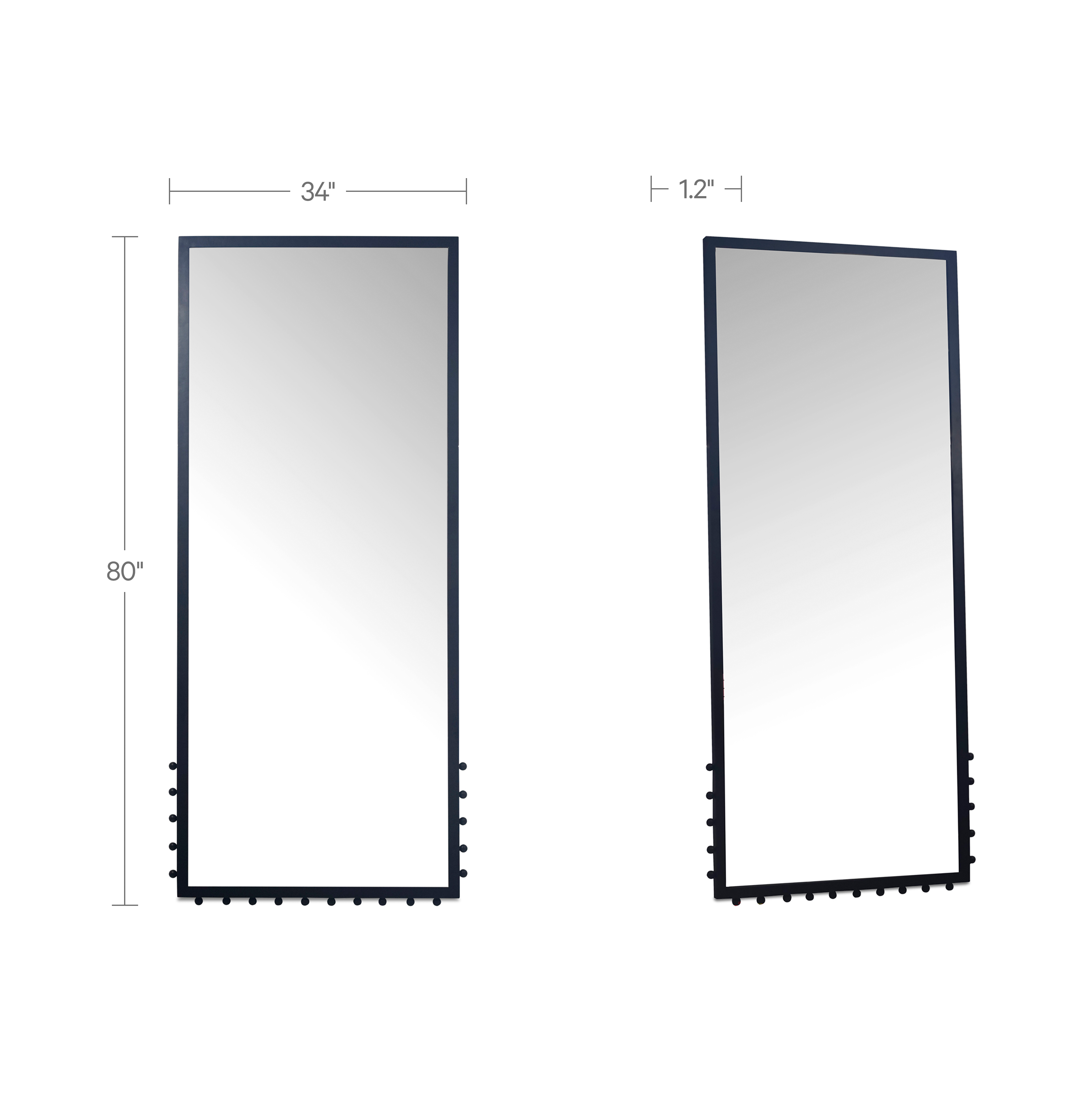 Figaro Floor Mirror Black by Moe's Home Collection - view 3