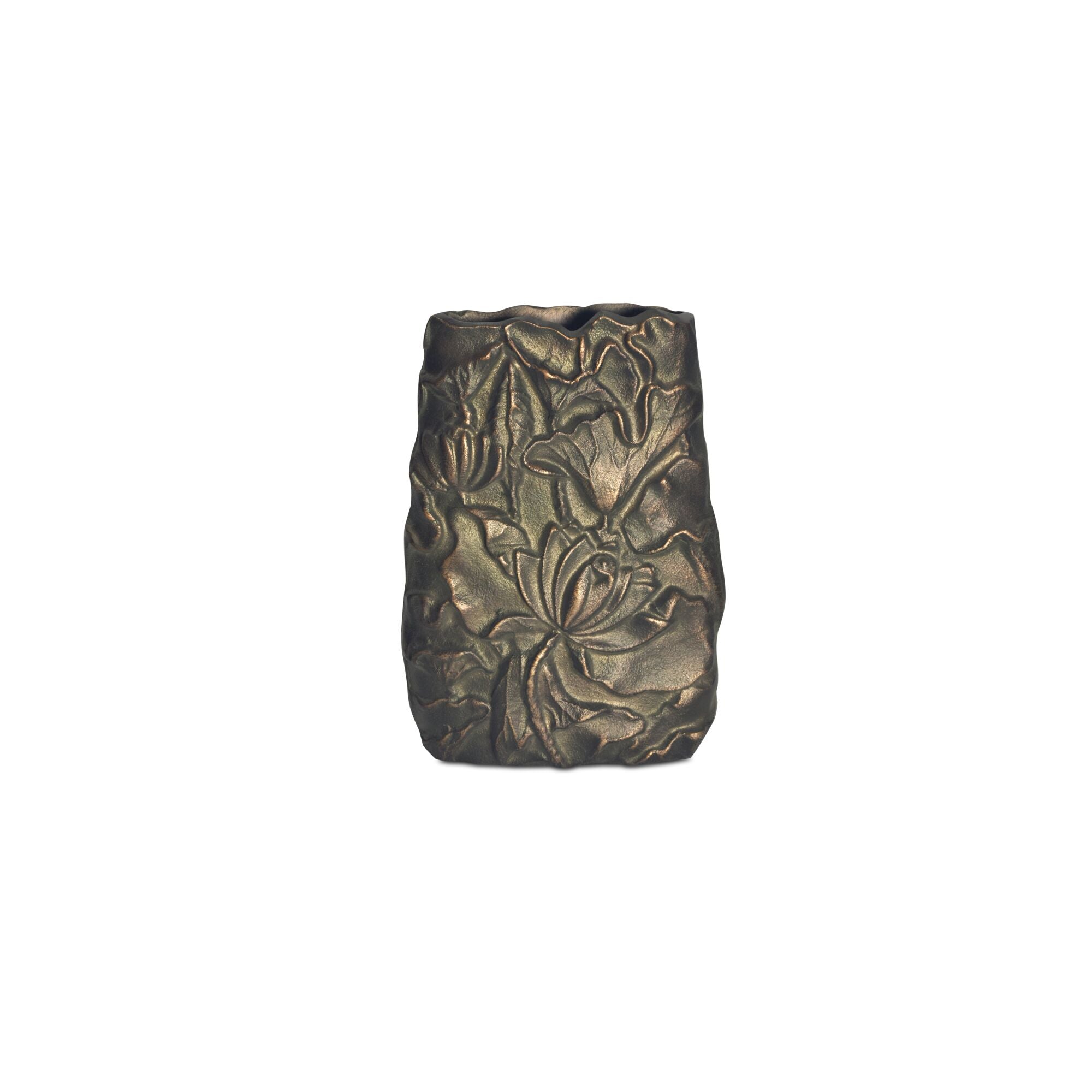 Sabine Cast Aluminum Vase Antique Brass by Moe's Home Collection