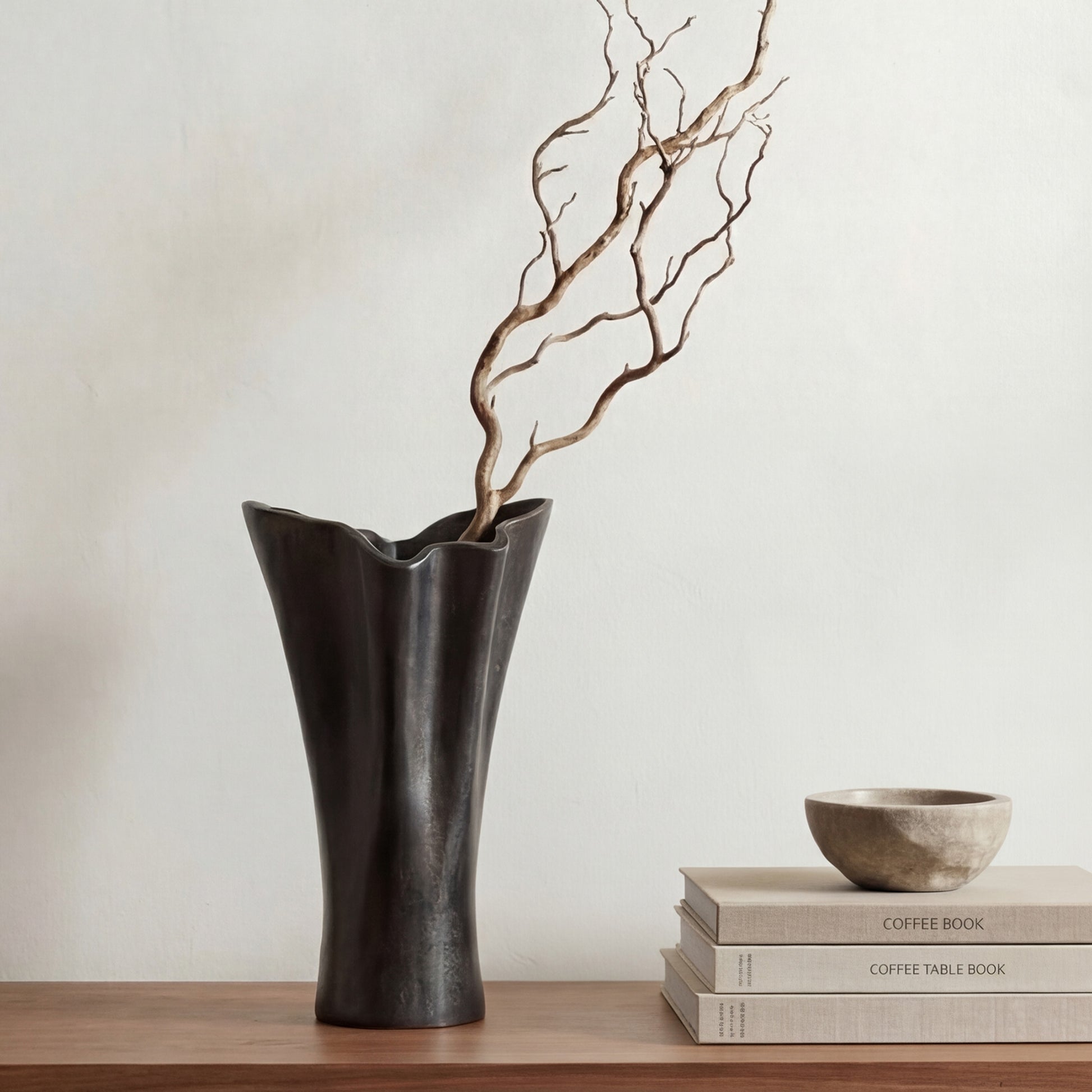 Yeri Cast Aluminum Vase Black by Moe's Home Collection - view 2