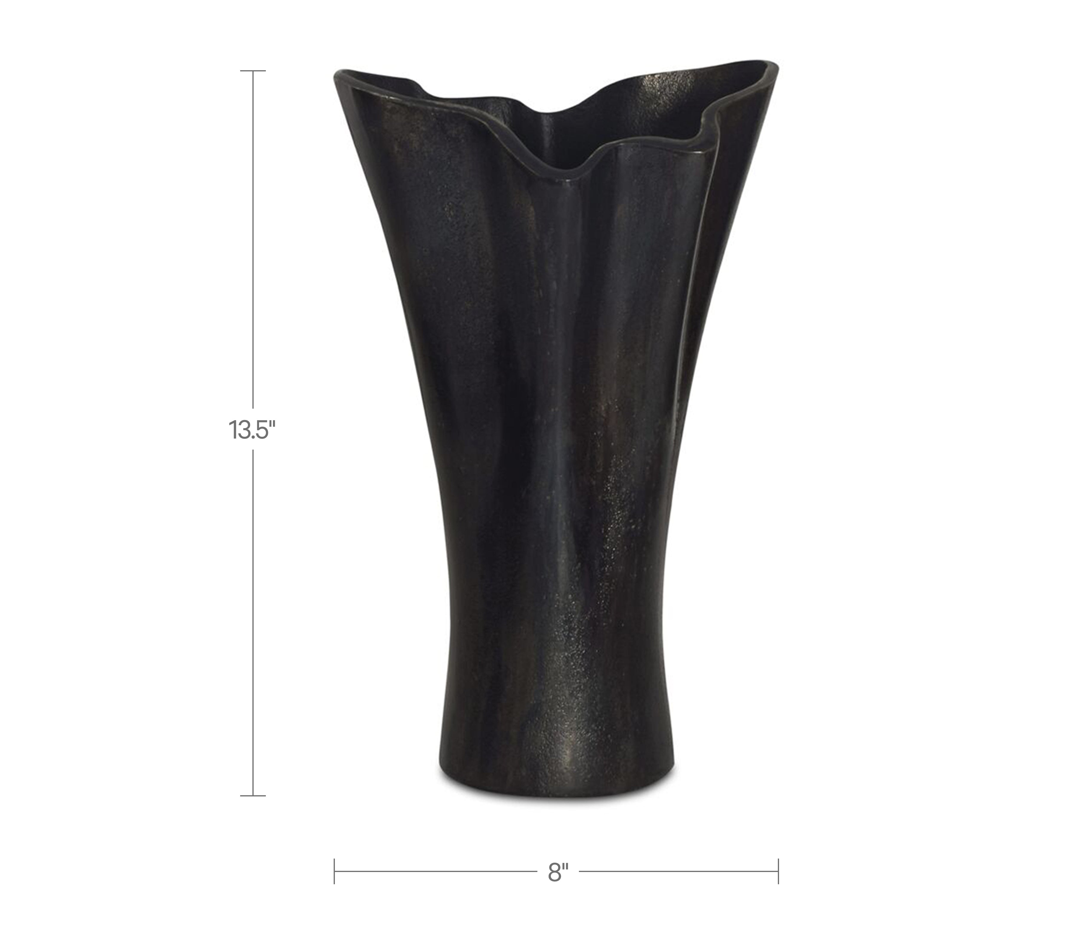 Yeri Cast Aluminum Vase Black by Moe's Home Collection - view 3