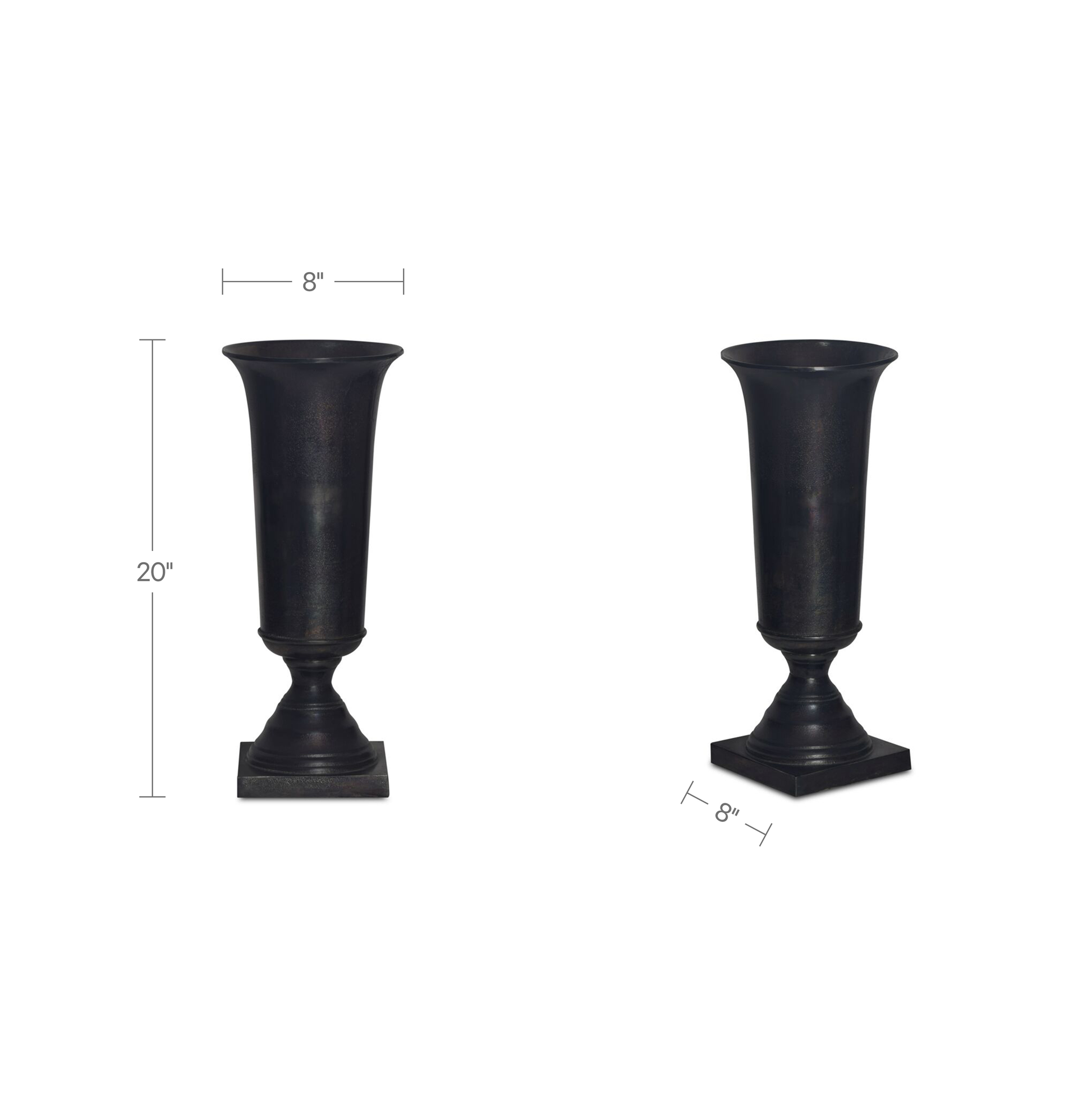 Cassia Cast Aluminum Vase Black by Moe's Home Collection - view 3