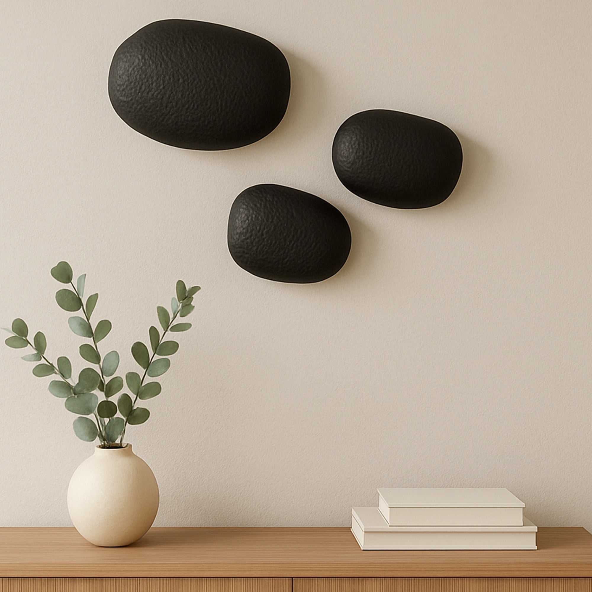 Breton Cast Aluminum Wall Sculpture Black-Set Of 3 by Moe's Home Collection - view 2