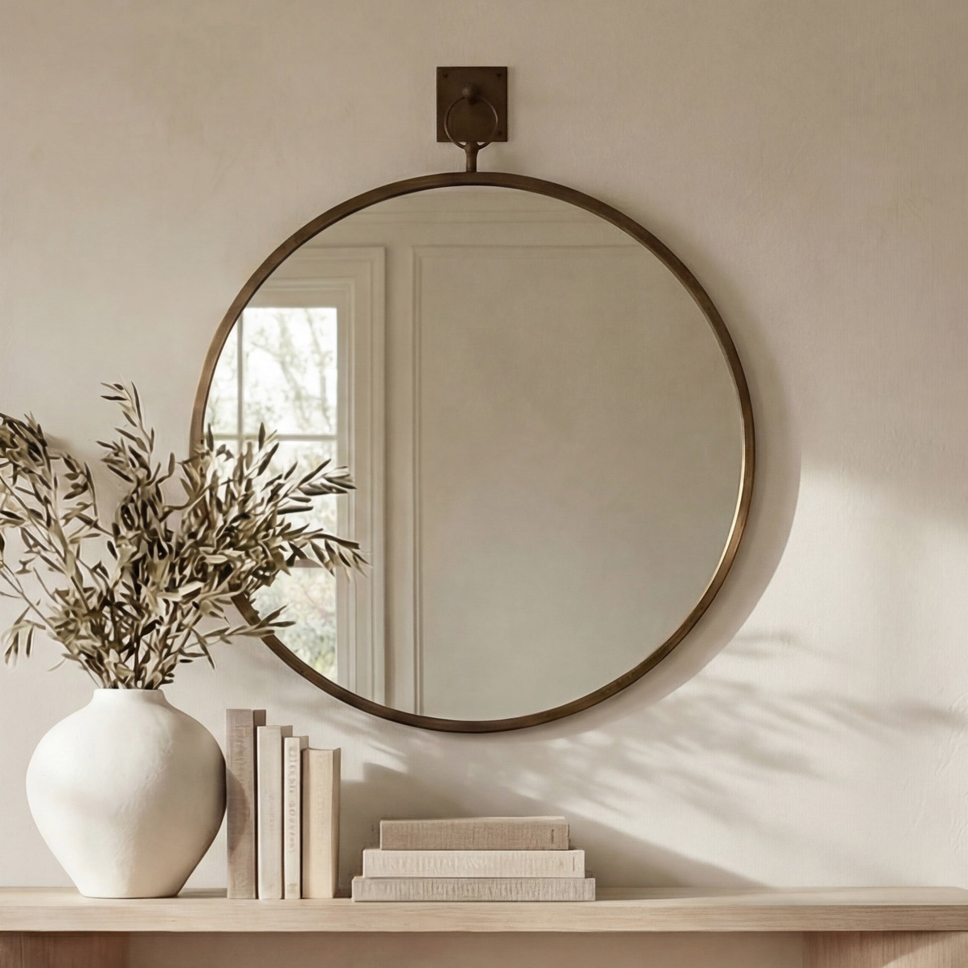 Cameo Mirror Aged Brass by Moe's Home Collection - view 2