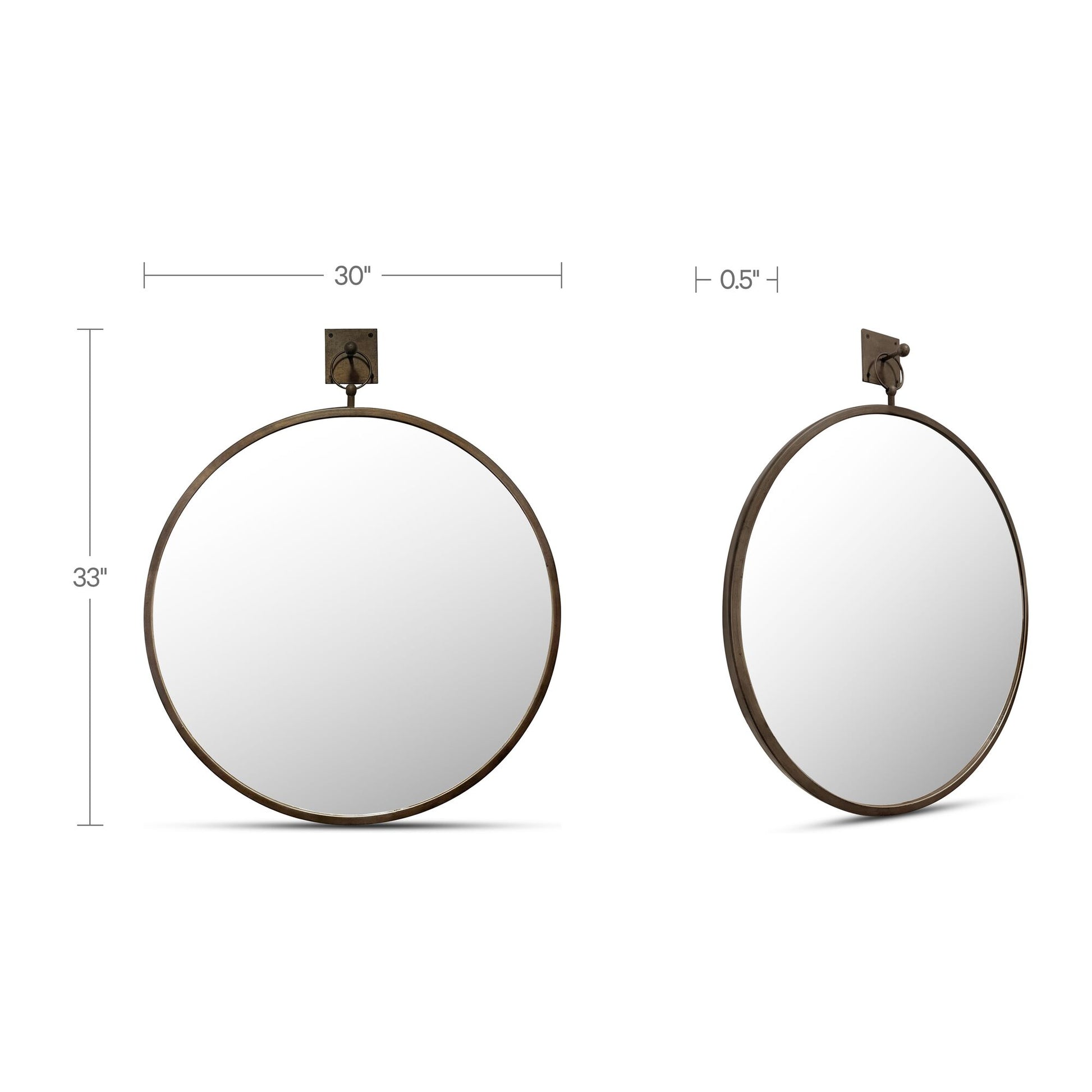 Cameo Mirror Aged Brass by Moe's Home Collection - view 3