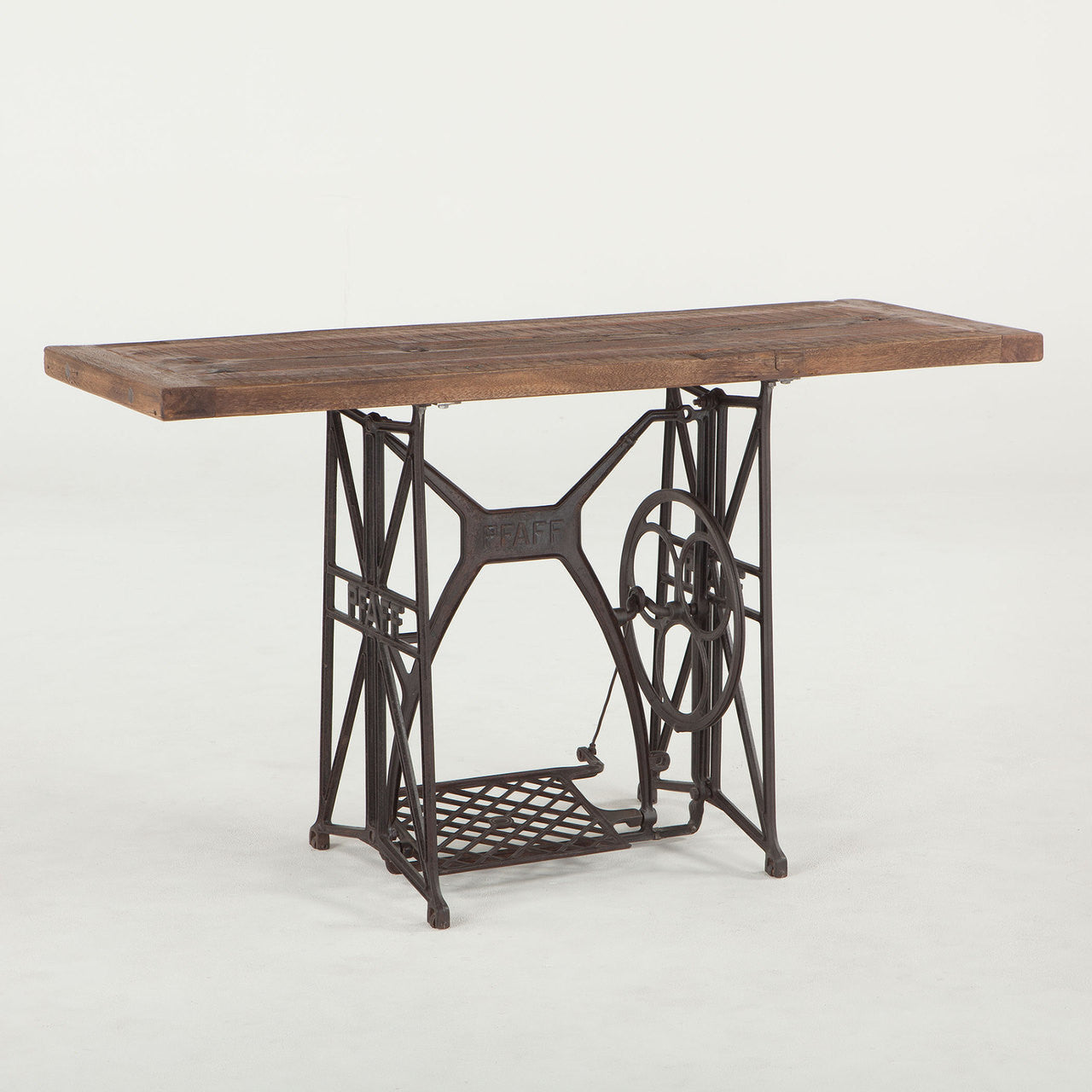 Steampunk Industrial Wood + Iron Sewing Machine Table 54"