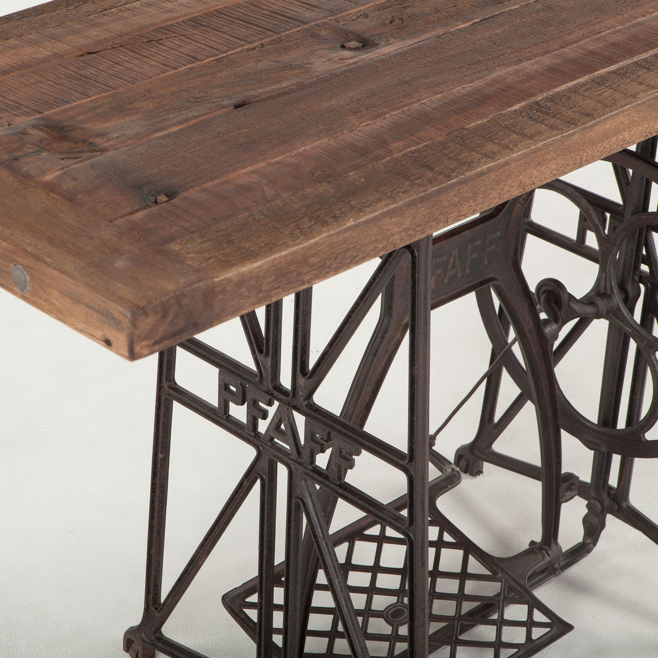 Steampunk Industrial Wood + Iron Console Table 54"
