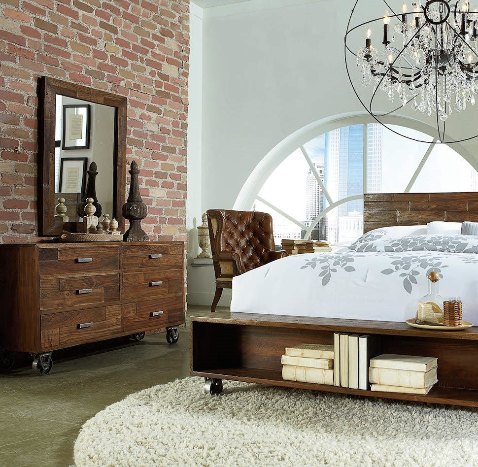 Brooklyn Industrial Loft Reclaimed Wood Frame Mirror
