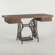 Singer Sewing Machine Base Reclaimed Wood Desk 54"