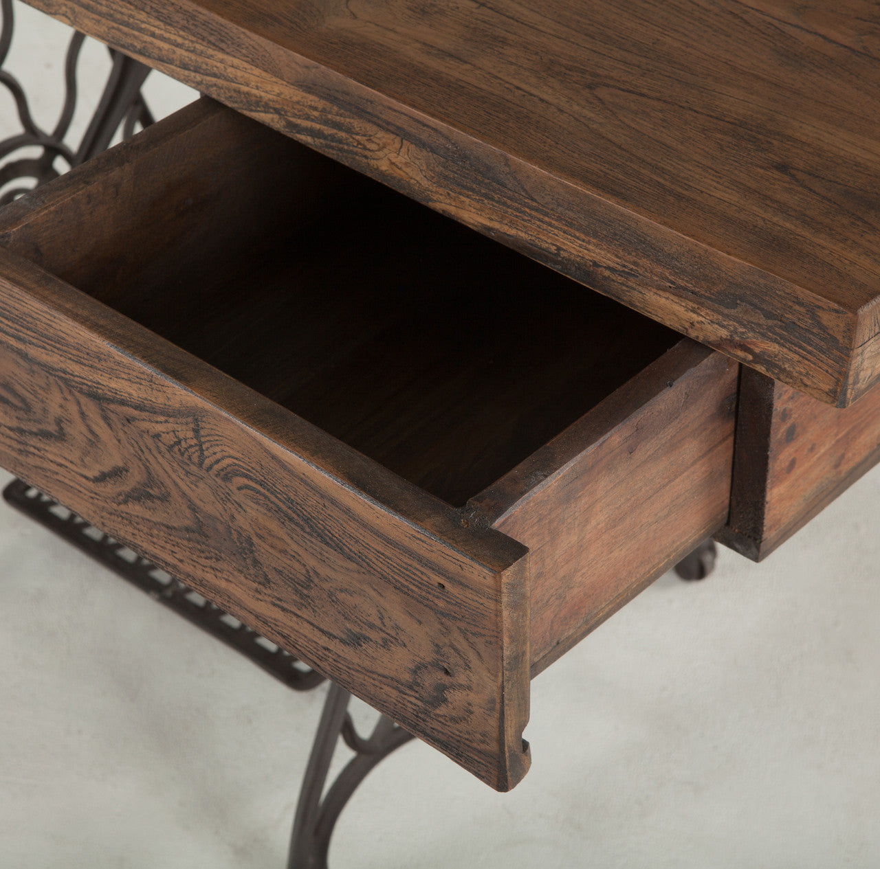 Singer Sewing Machine Base Reclaimed Wood Desk 54"