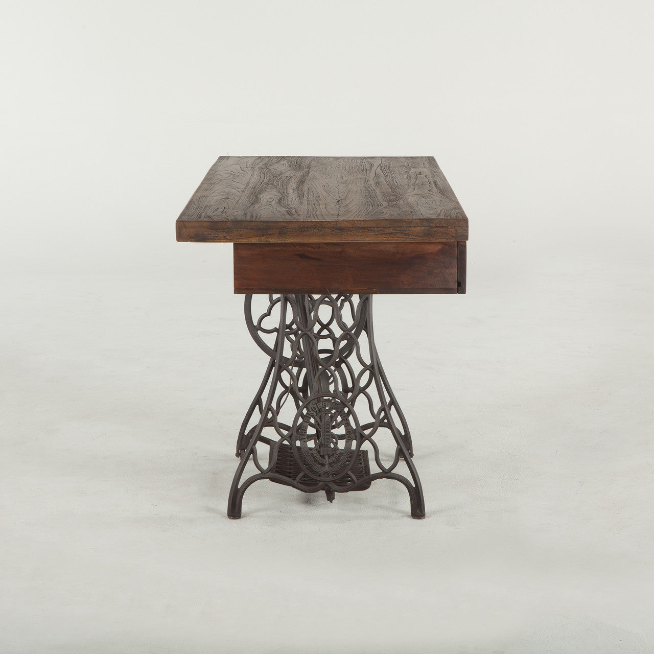 Singer Sewing Machine Base Reclaimed Wood Desk 54"