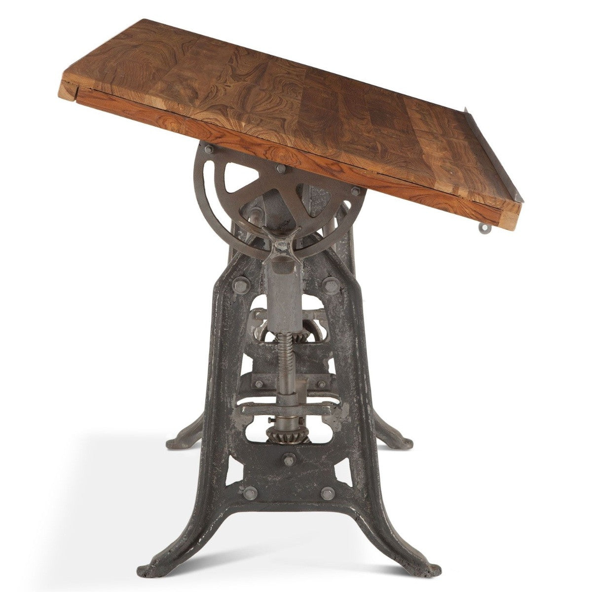 Vintage Industrial Loft Wood and Metal Drafting Table 63"