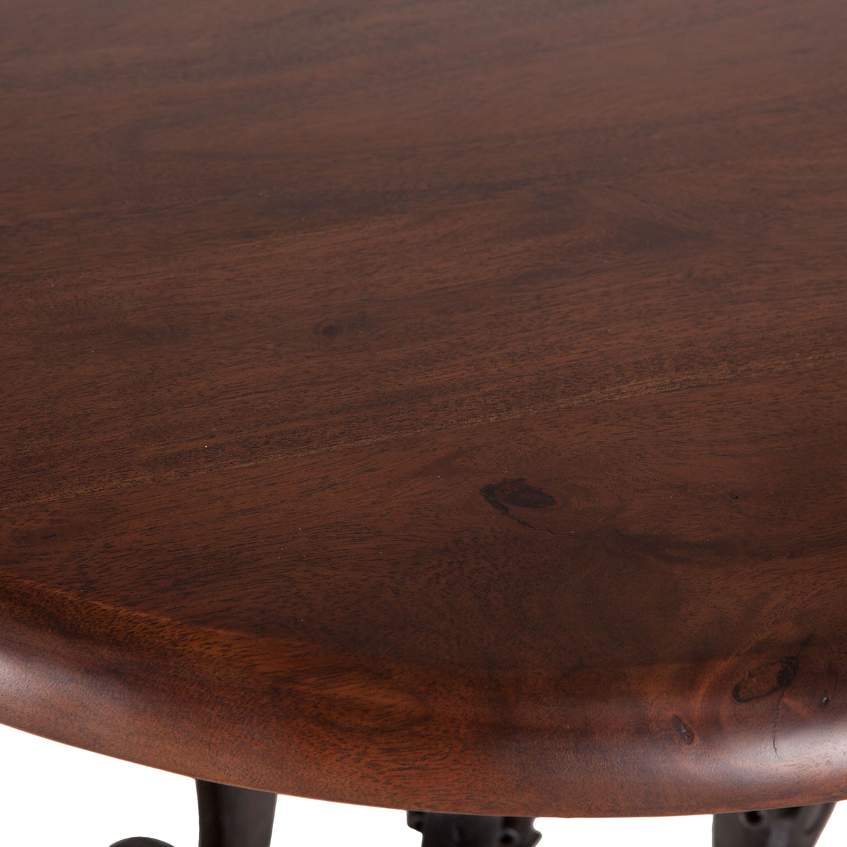 Steampunk Industrial Wood Top Round Crank Side Table 24" - manufacturer view 3