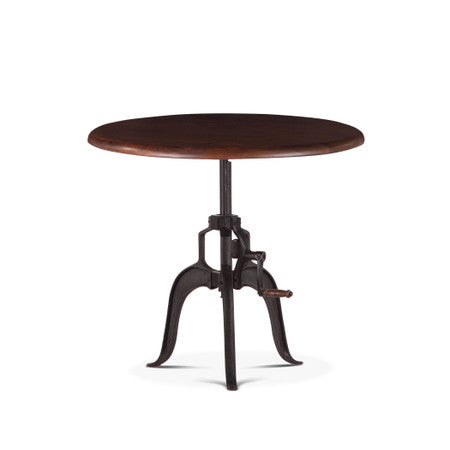 Industrial Loft 30" Adjustable Side Table in Walnut
