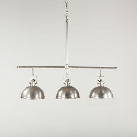 Steampunk Industrial Loft 3 Light Chandelier - Nickel