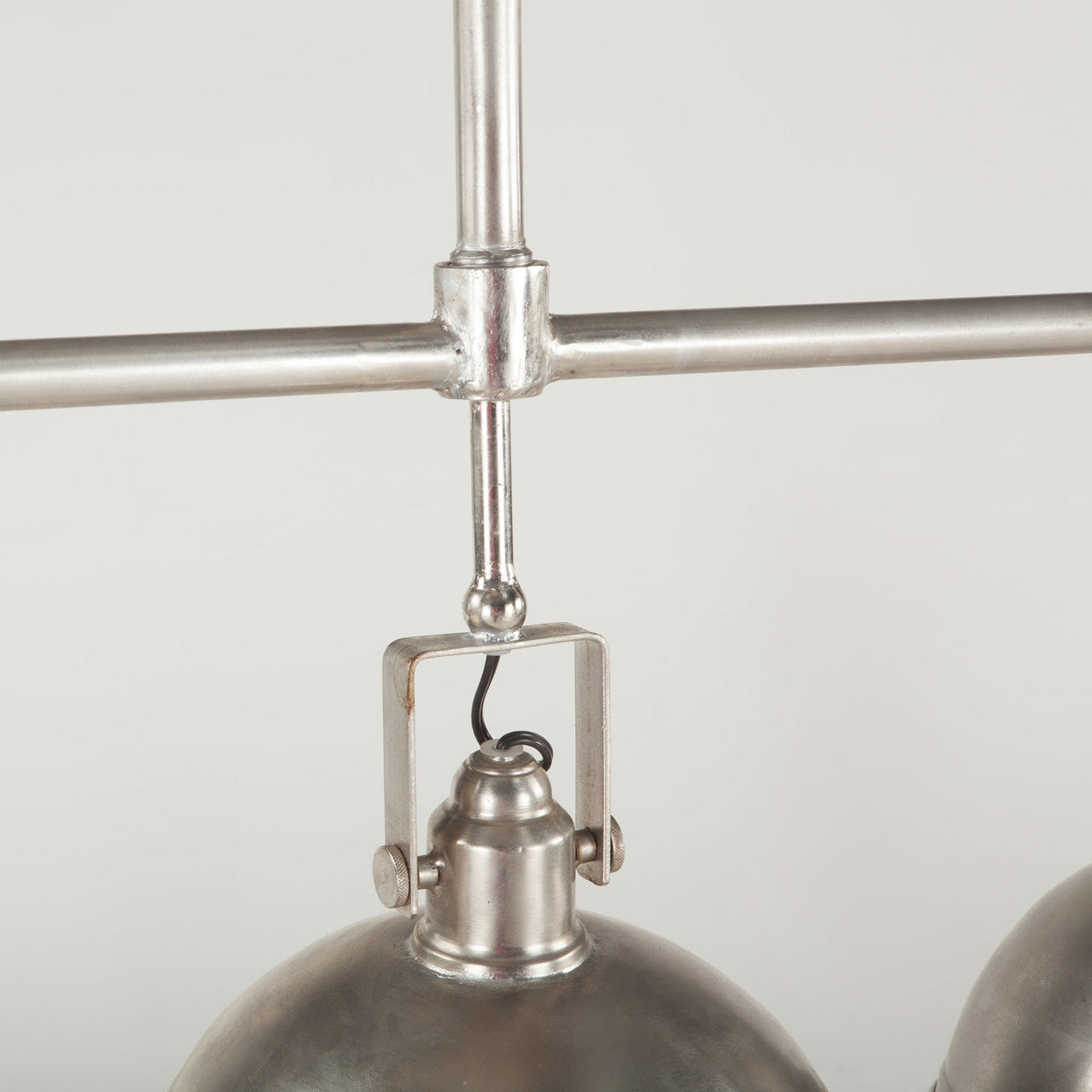 Steampunk Industrial Loft 3 Light Chandelier - Nickel