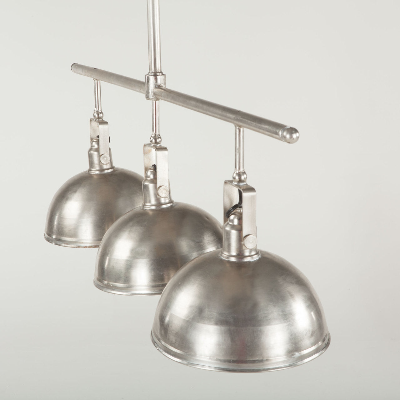 Steampunk Industrial Loft 3 Light Chandelier - Nickel