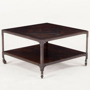 Steampunk Industrial Loft Iron + Wood Square Coffee Table 30"