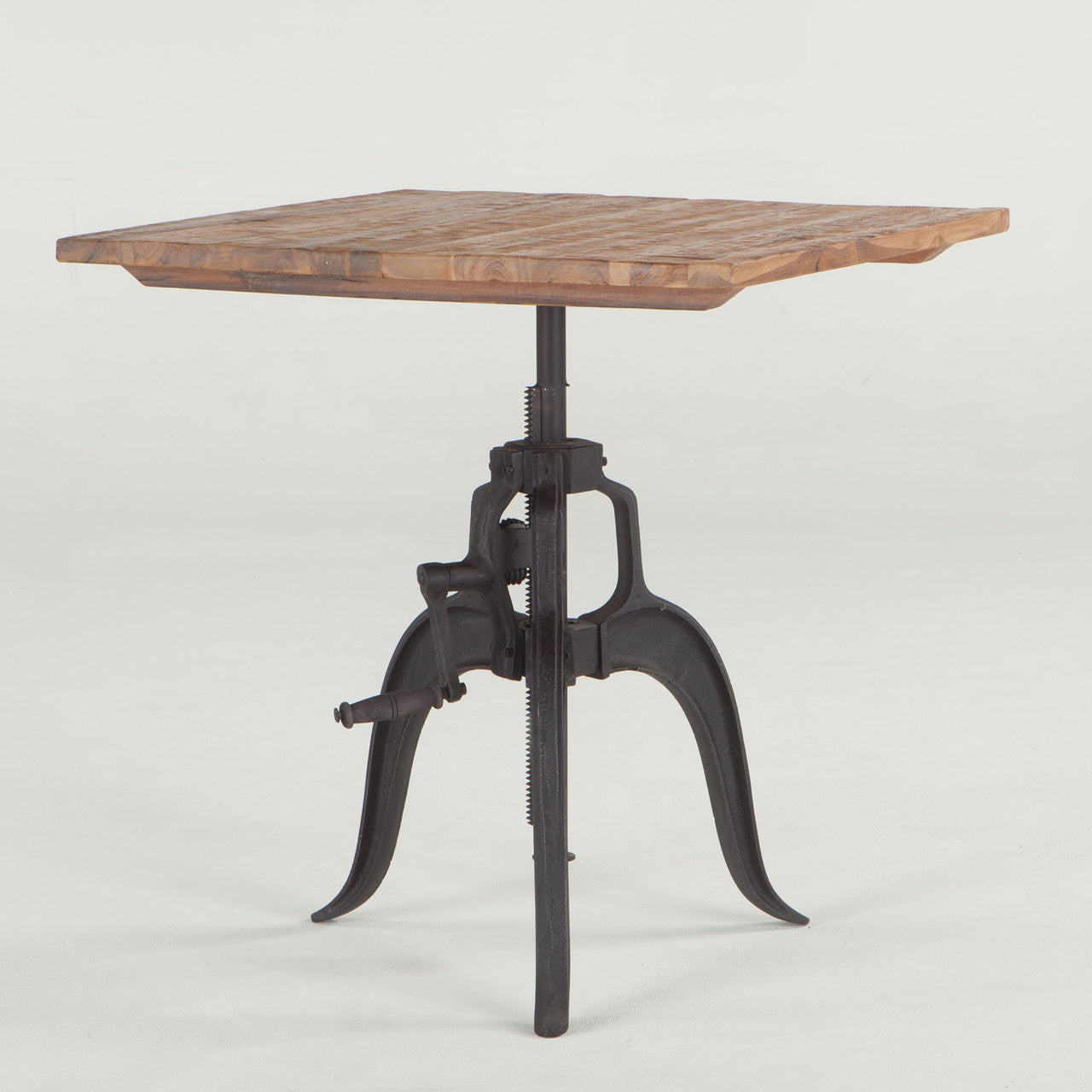 Steampunk Industrial Crank Adjustable Square Table 30"