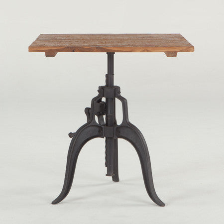 Steampunk Industrial Crank Adjustable Square Table 30"