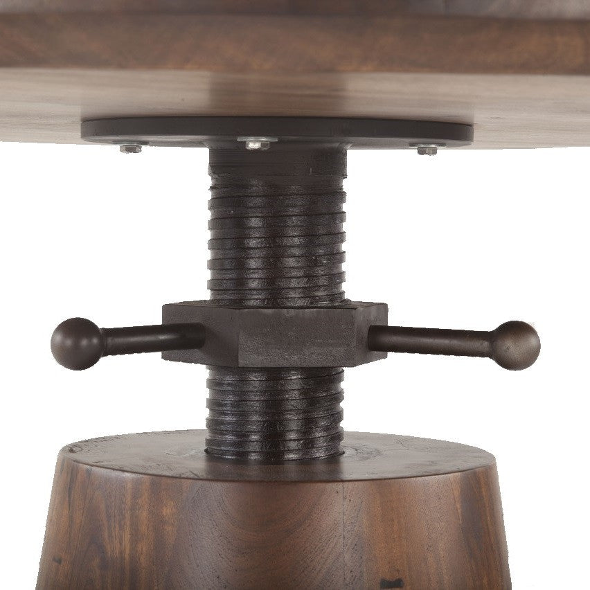 Industrial Solid Wood Adjustable Pub Table 40"