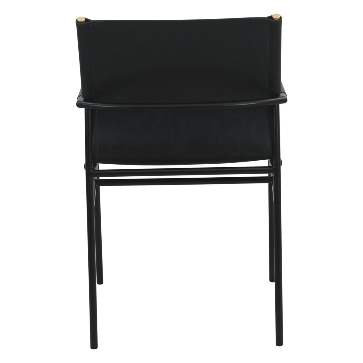 Irvine 20" Dining Armchair in Black Leather and Iron - image 4