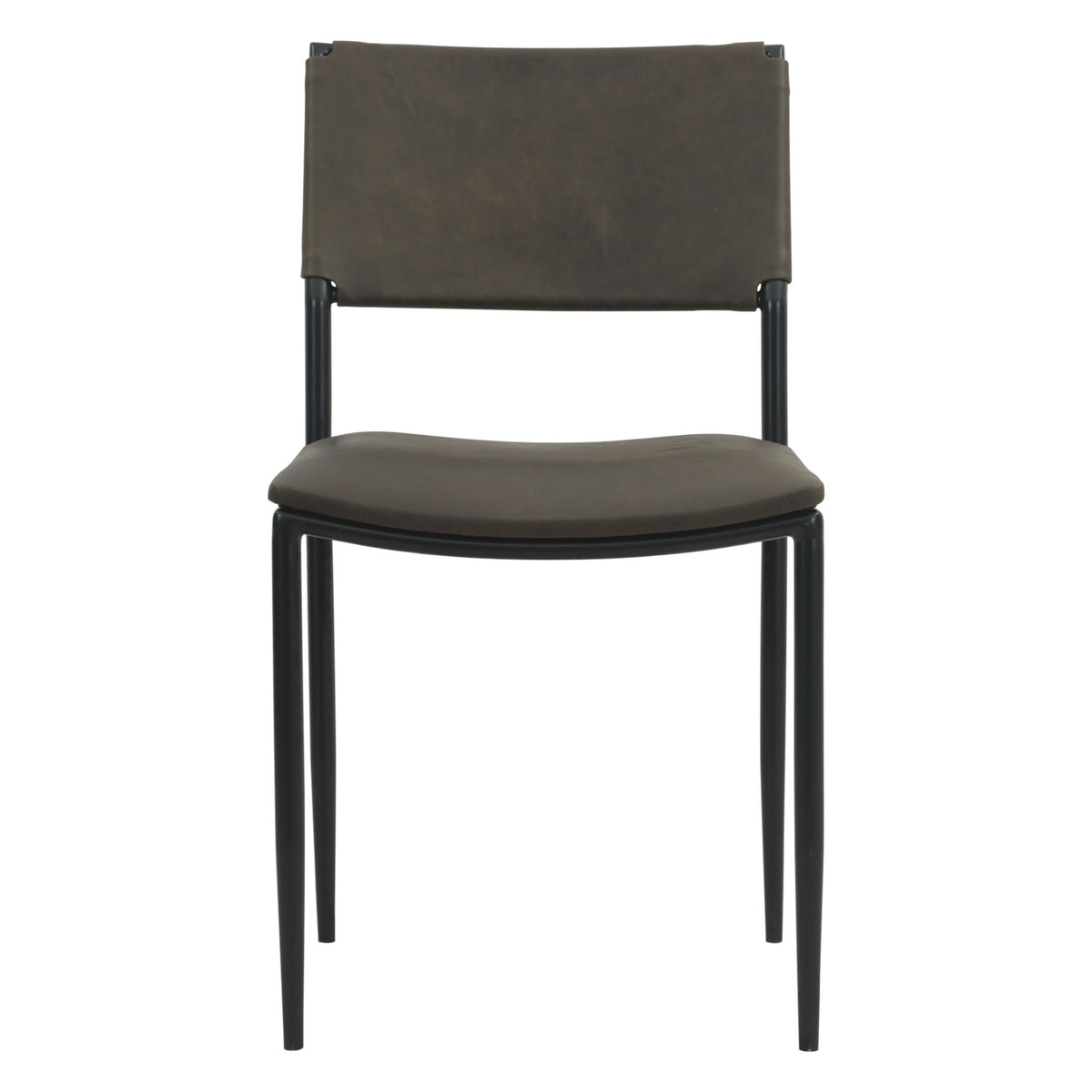 Irvine 18" Dining Chair Olive Green Leather and Iron - image 2