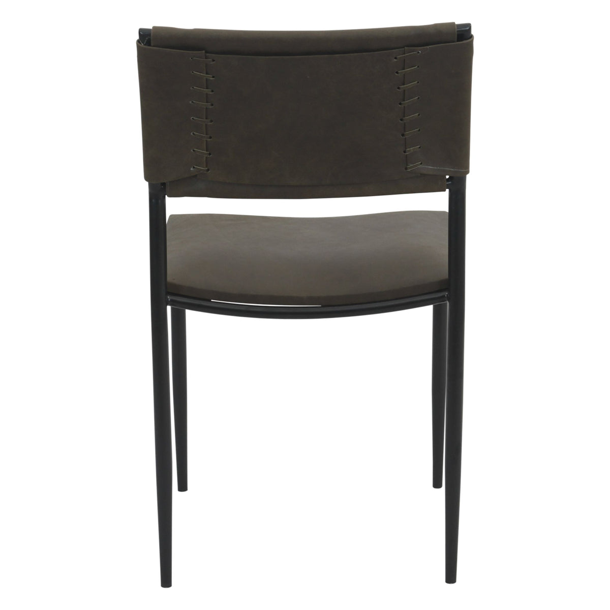 Irvine 18" Dining Chair Olive Green Leather and Iron - image 4