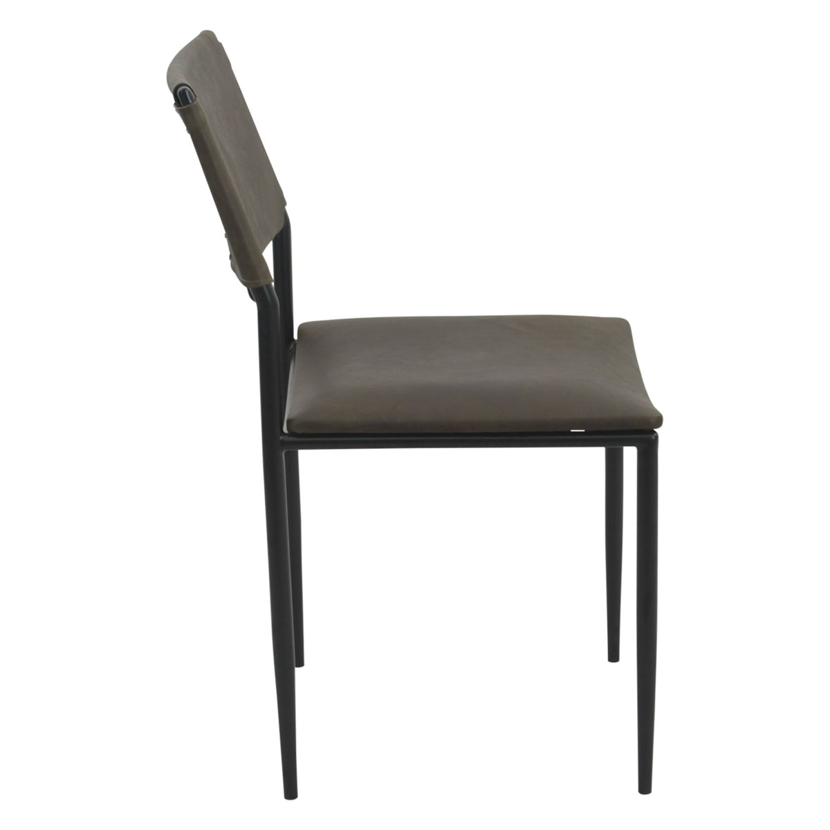 Irvine 18" Dining Chair Olive Green Leather and Iron - image 3