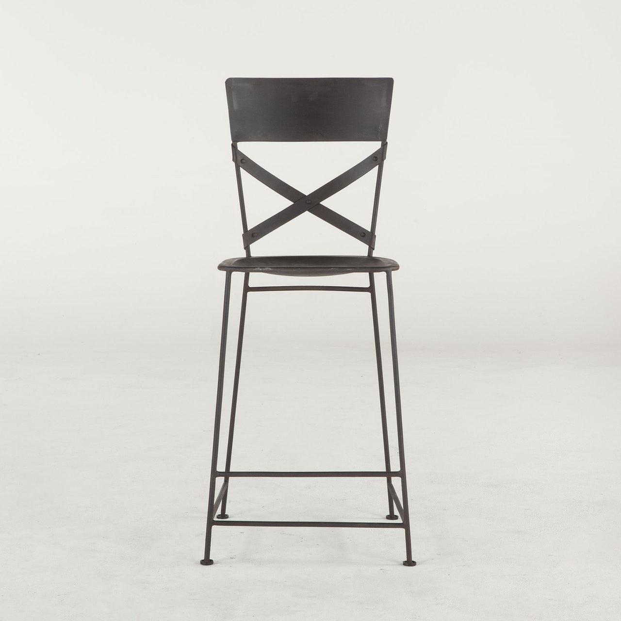 Steampunk Industrial Iron Bar Chair - Black