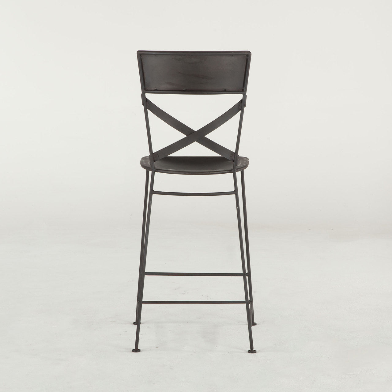 Steampunk Industrial Iron Bar Chair - Black