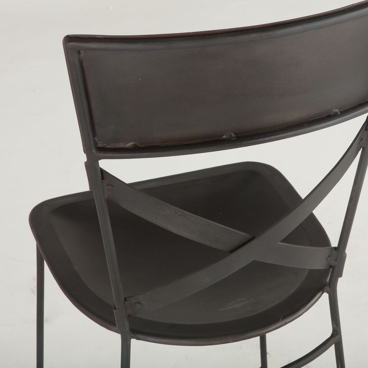 Steampunk Industrial Iron Bar Chair - Black