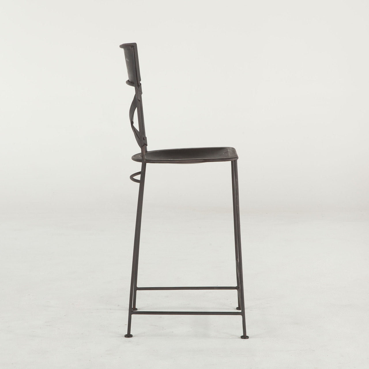 Steampunk Industrial Iron Bar Chair - Black