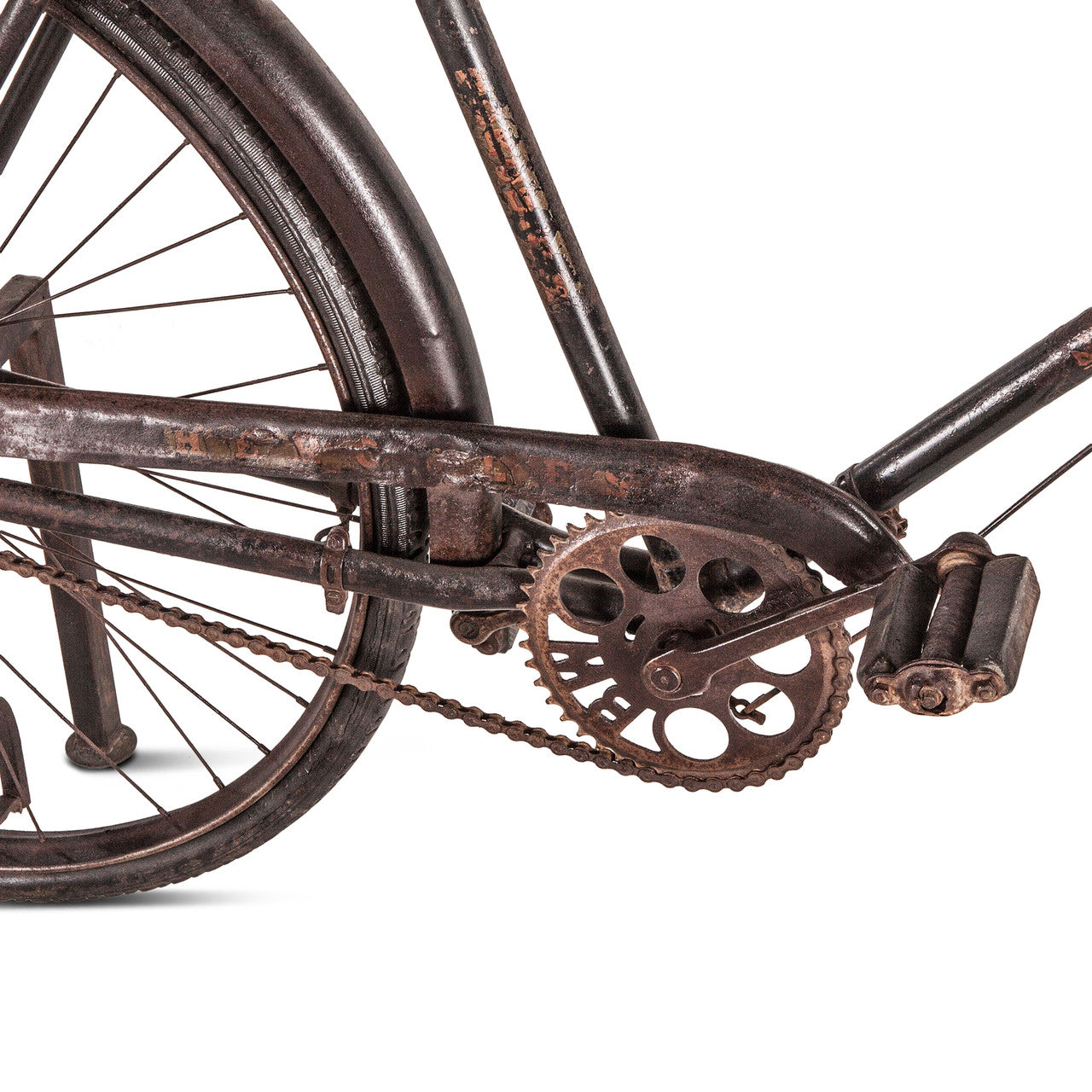 Industrial Teak 71" Bicycle Console Table in Walnut