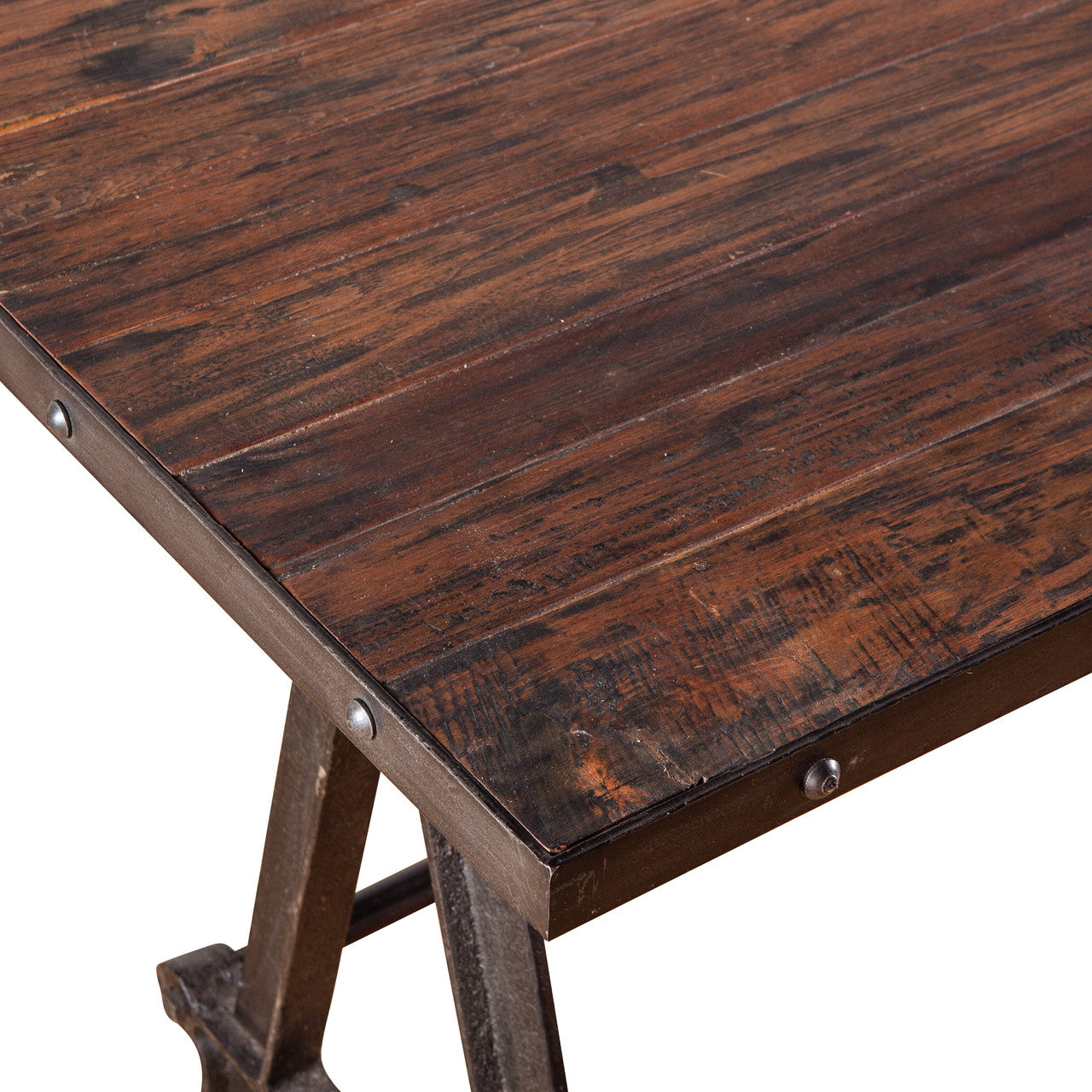 Industrial Teak 66" Gathering Table in Natural Reclaimed Wood